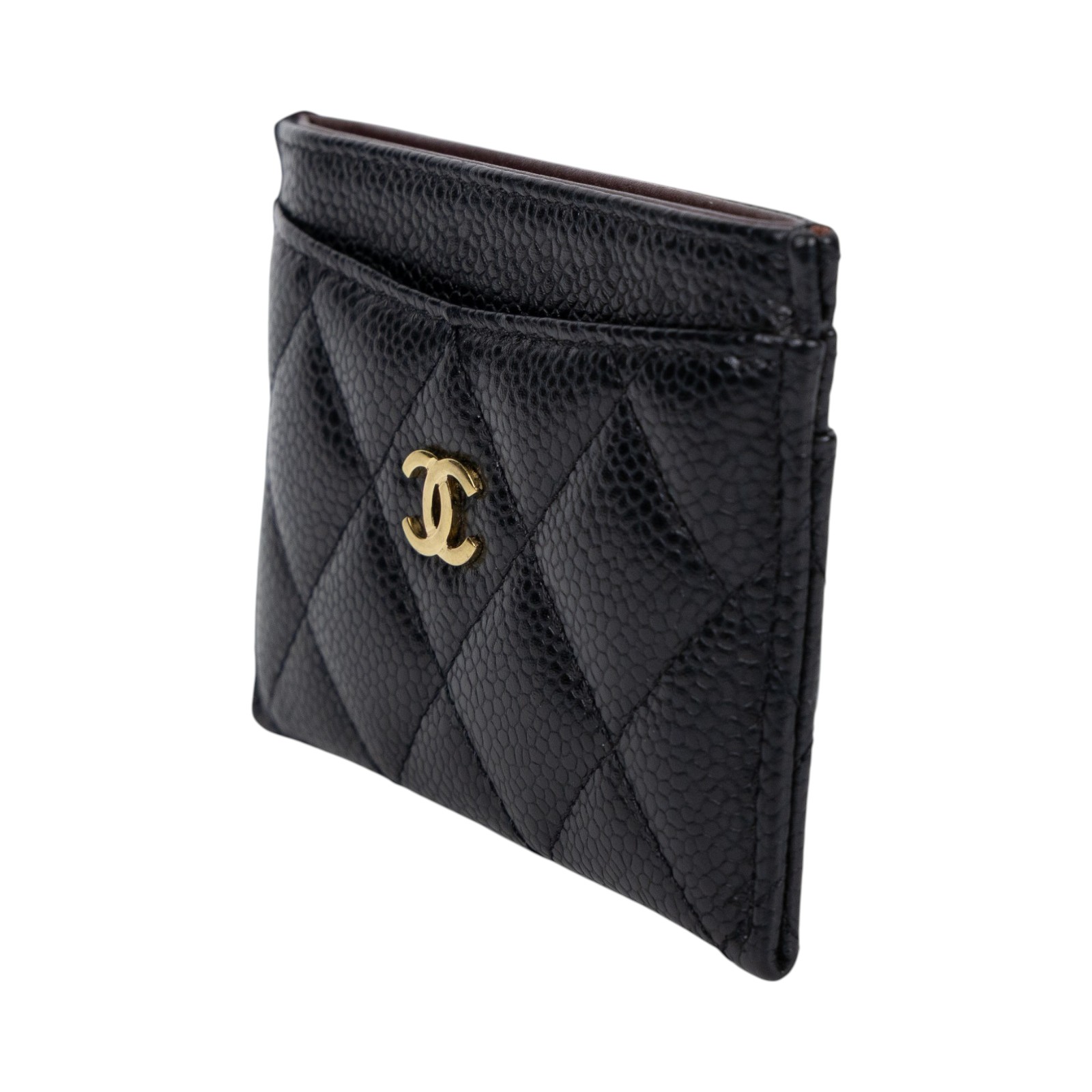 香奈兒 CHANEL CC LOGO 經典卡片夾 AP0213 晶片款 黑金荔枝卡夾 原廠盒子/防塵袋