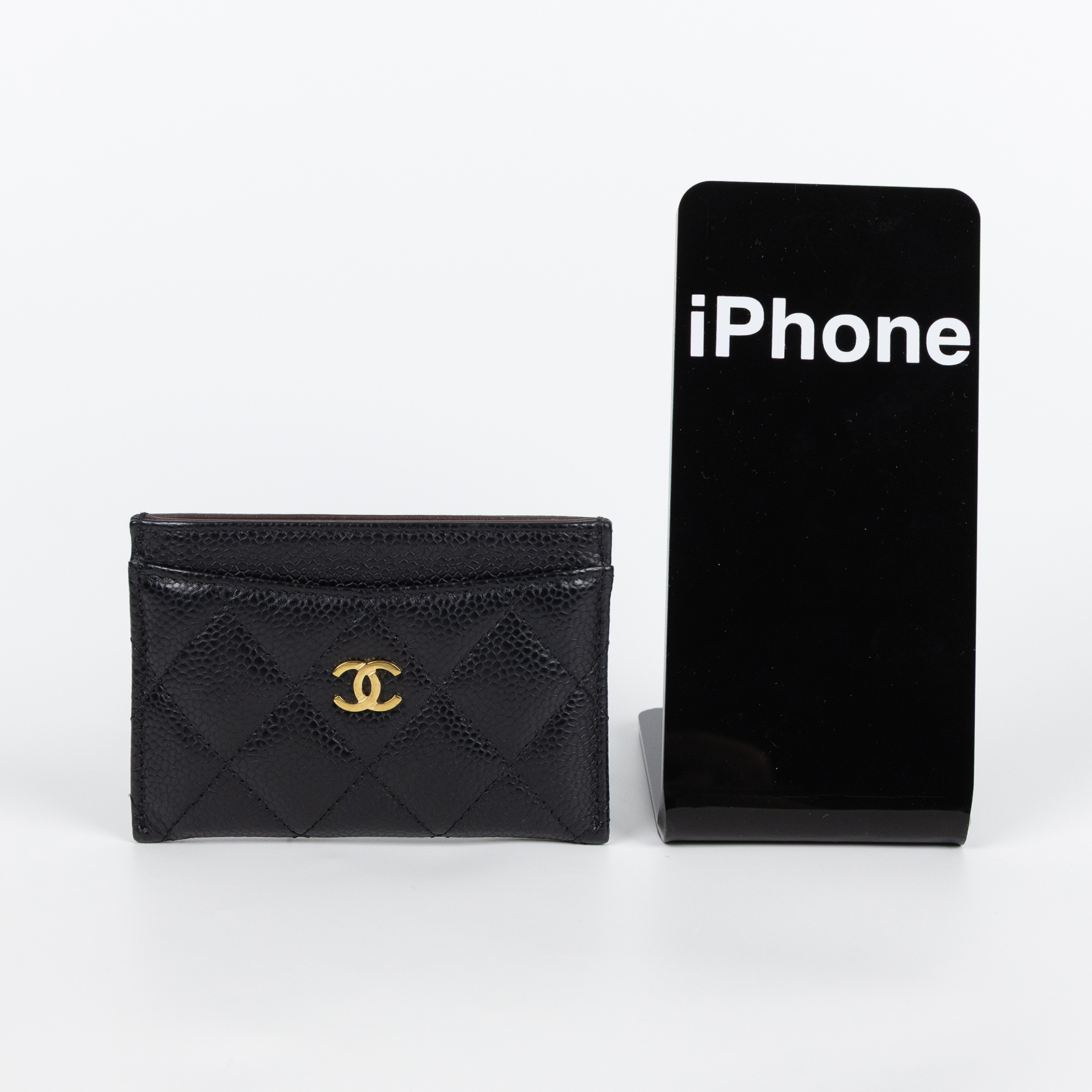 香奈兒 CHANEL CC LOGO 經典卡片夾 AP0213 晶片款 黑金荔枝卡夾 原廠盒子/防塵袋