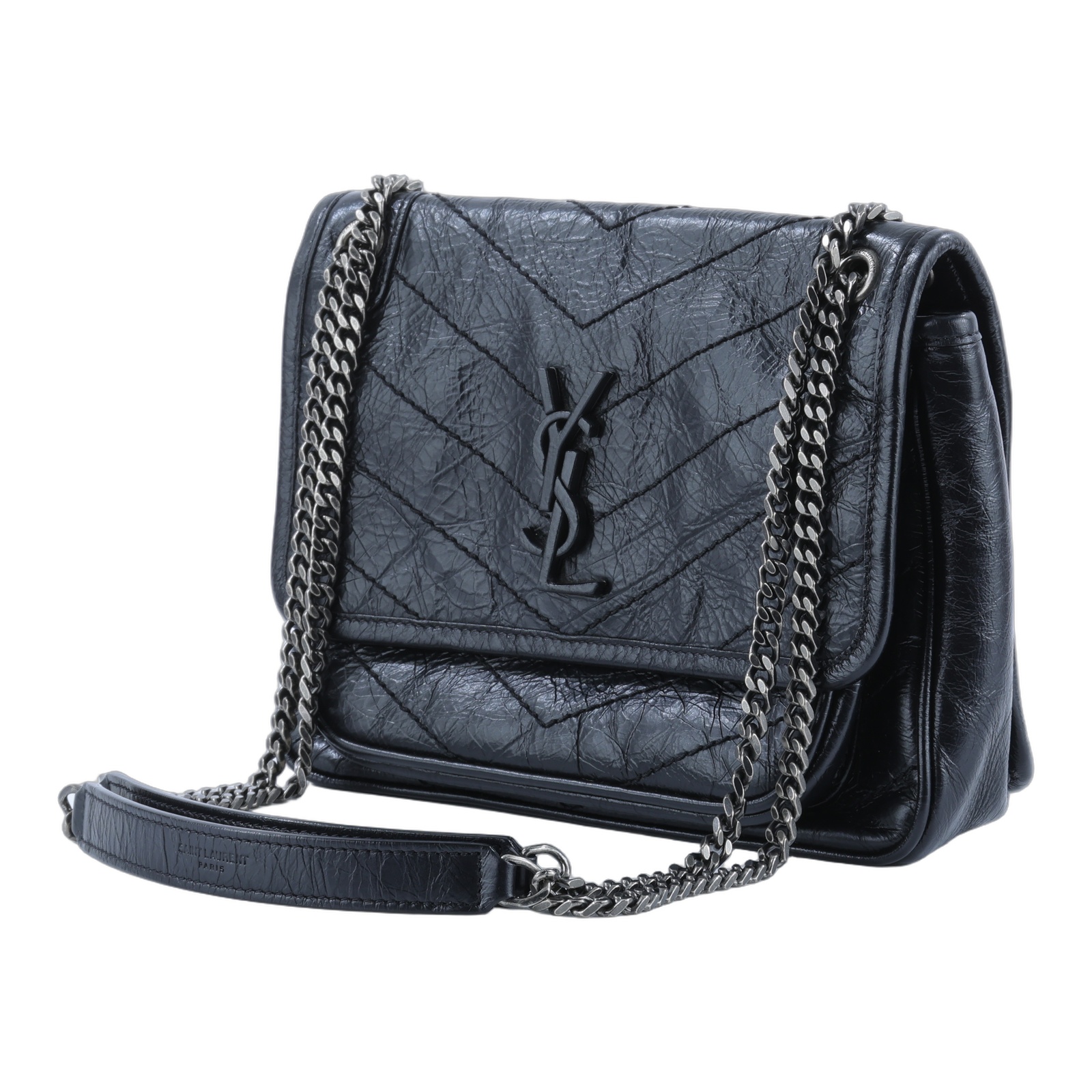 聖羅蘭 YSL SAINT LAURENT Niki 復古小牛皮 Baby 斜背 翻蓋包 5330370EN04 黑NIKI BABY 防塵袋