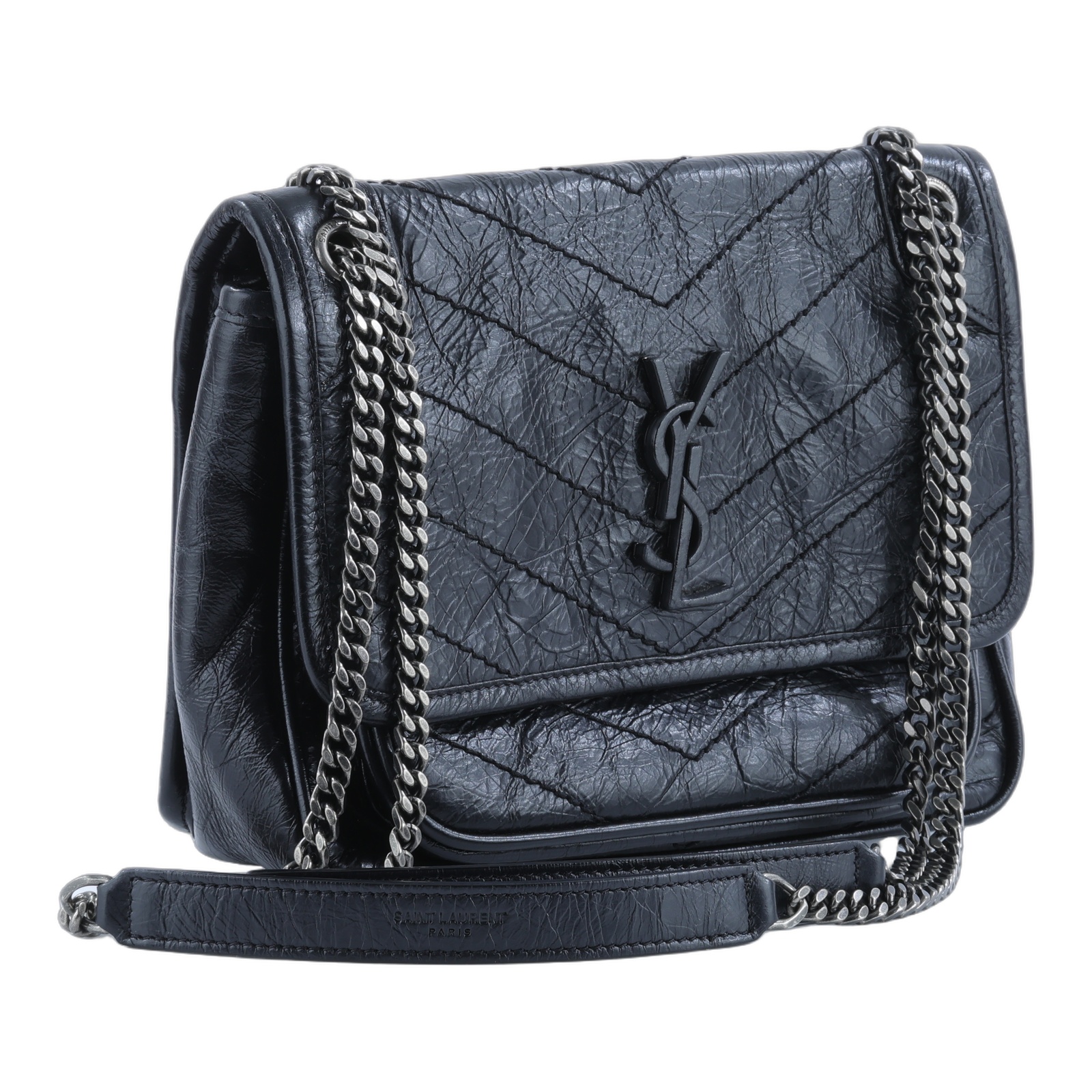 聖羅蘭 YSL SAINT LAURENT Niki 復古小牛皮 Baby 斜背 翻蓋包 5330370EN04 黑NIKI BABY 防塵袋