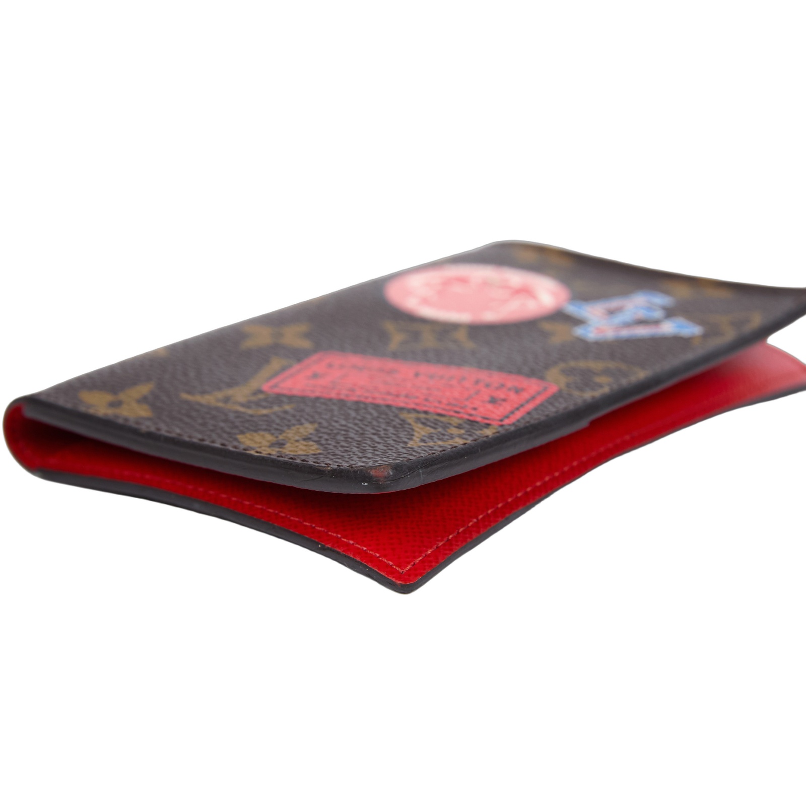 路易威登 LOUIS VUITTON 護照封套 護照夾老花帆布 M64502 原花MY LV WORLD TOUR紅內裡訂製護照套 無附屬品