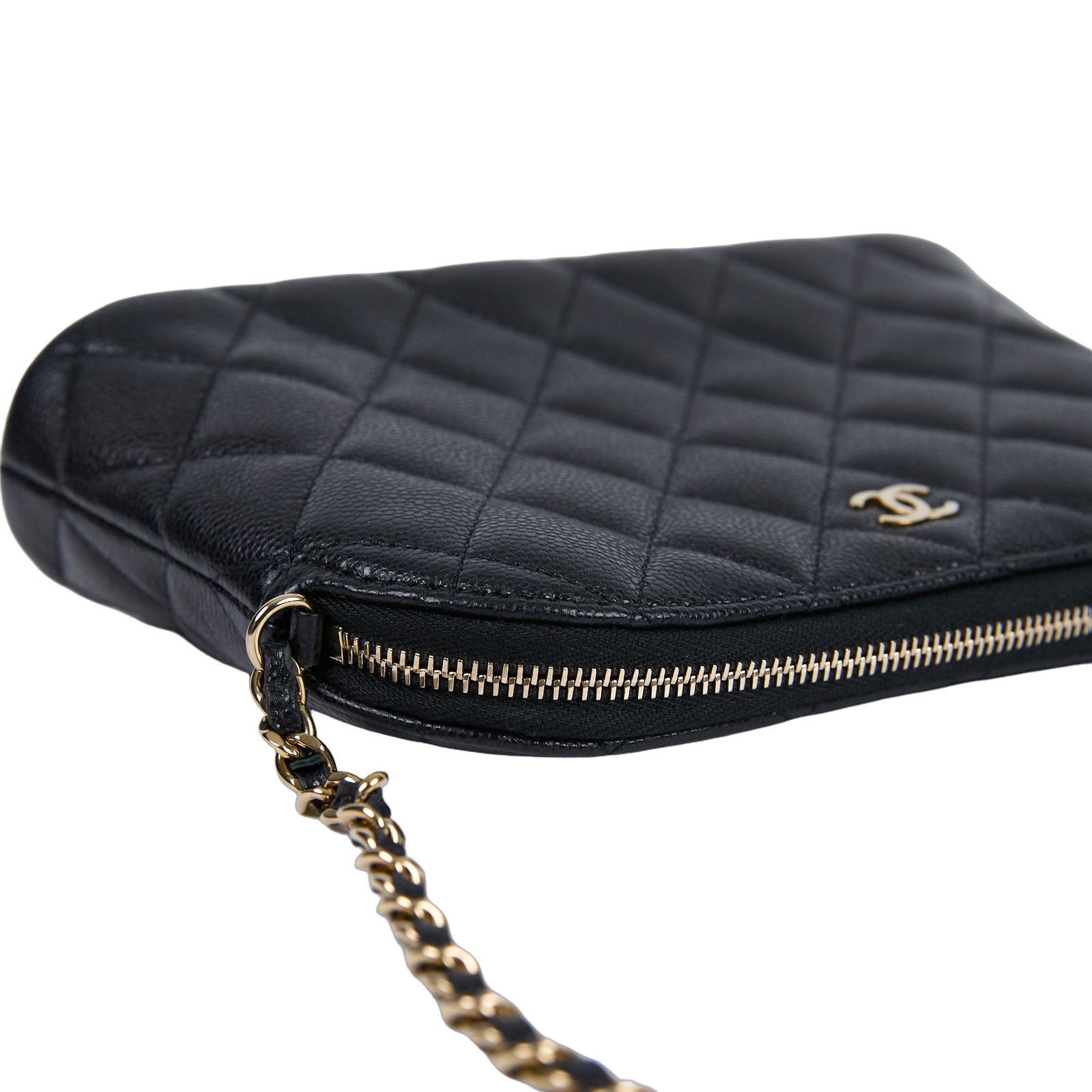香奈兒 CHANEL 經典鍊帶 手提包 AP4016 晶片款 黑金荔枝貝殼WOC 防塵袋