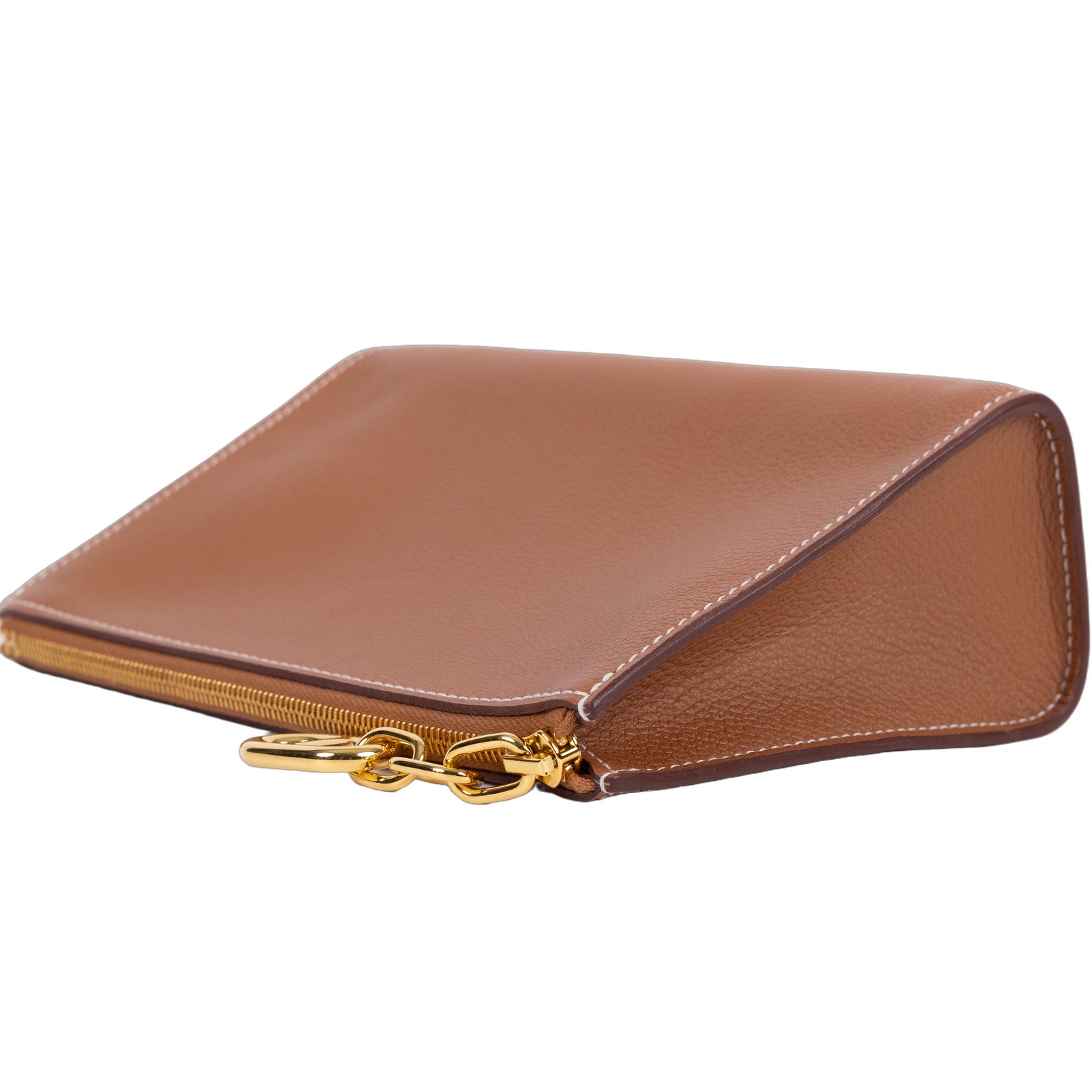 愛馬仕 Hermes Zipengo Chaine d'Ancre PM 手拿包 金色五金 金棕色 H084321CC37 /  無附屬品