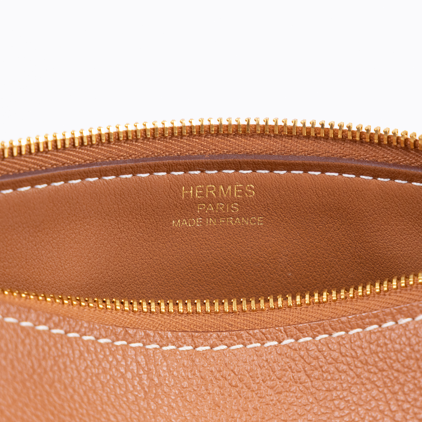 愛馬仕 Hermes Zipengo Chaine d'Ancre PM 手拿包 金色五金 金棕色 H084321CC37 /  無附屬品