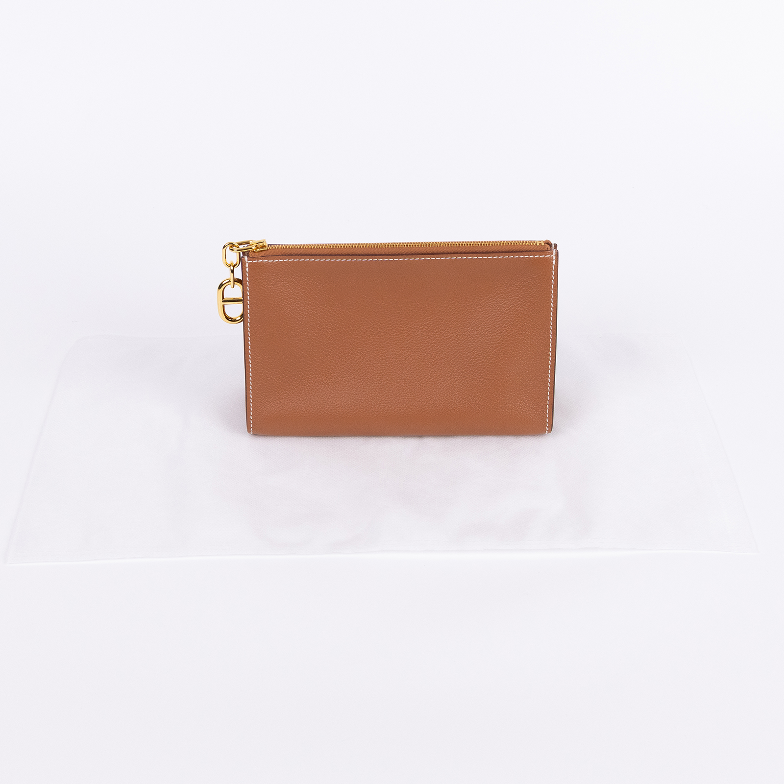 愛馬仕 Hermes Zipengo Chaine d'Ancre PM 手拿包 金色五金 金棕色 H084321CC37 /  無附屬品