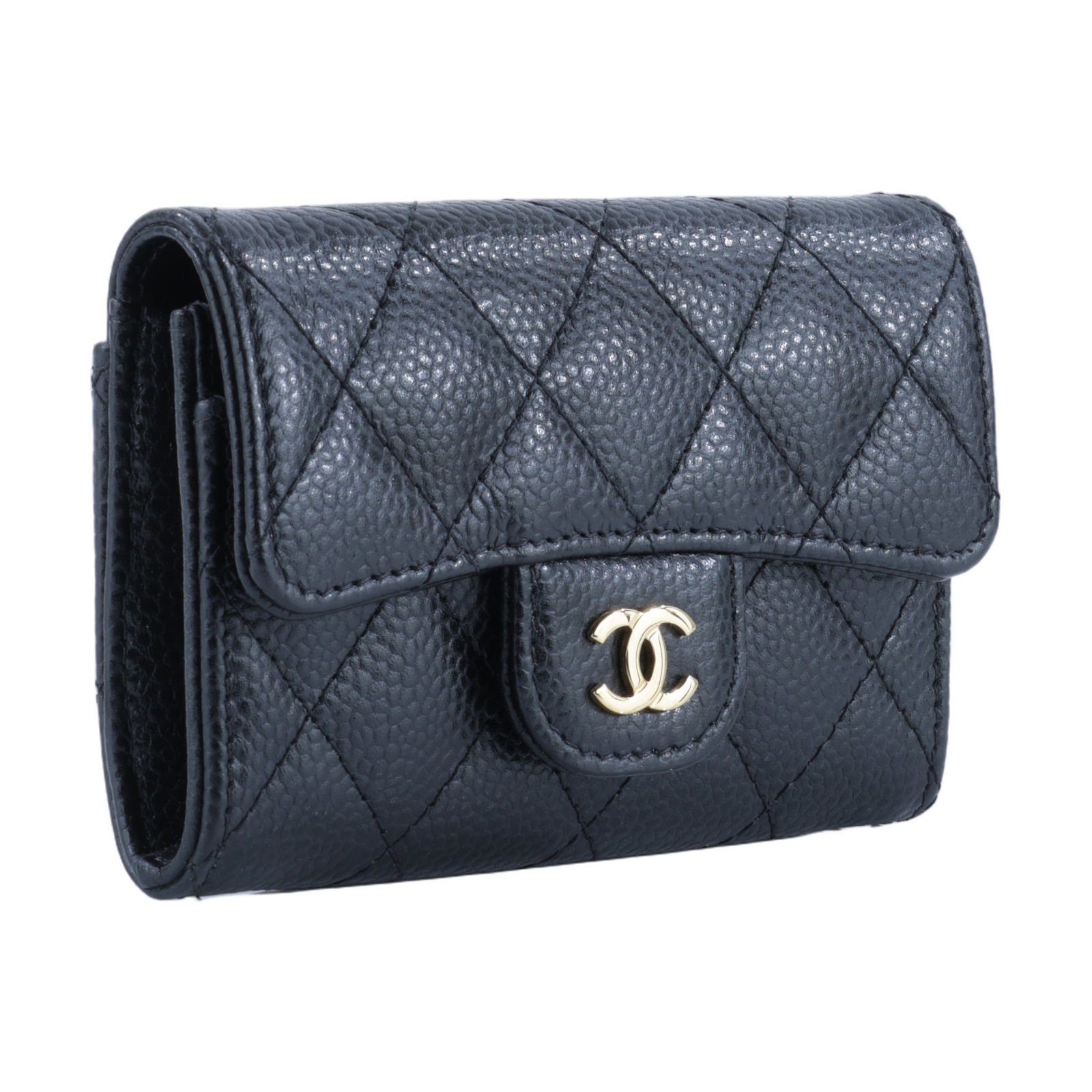 香奈兒 CHANEL CC LOGO 口蓋 卡片夾 錢包 AP0214 Y01864 晶片款 黑金荔枝掀蓋卡包 原廠盒子/防塵袋/購買證明影本
