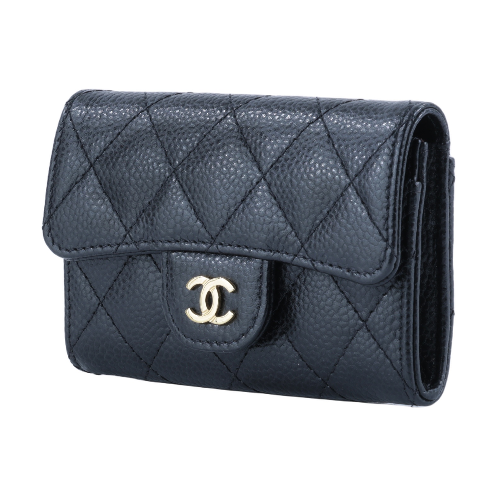香奈兒 CHANEL CC LOGO 口蓋 卡片夾 錢包 AP0214 Y01864 晶片款 黑金荔枝掀蓋卡包 原廠盒子/防塵袋/購買證明影本