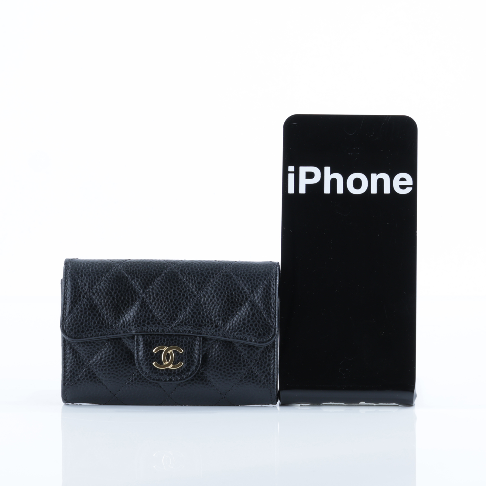 香奈兒 CHANEL CC LOGO 口蓋 卡片夾 錢包 AP0214 Y01864 晶片款 黑金荔枝掀蓋卡包 原廠盒子/防塵袋/購買證明影本
