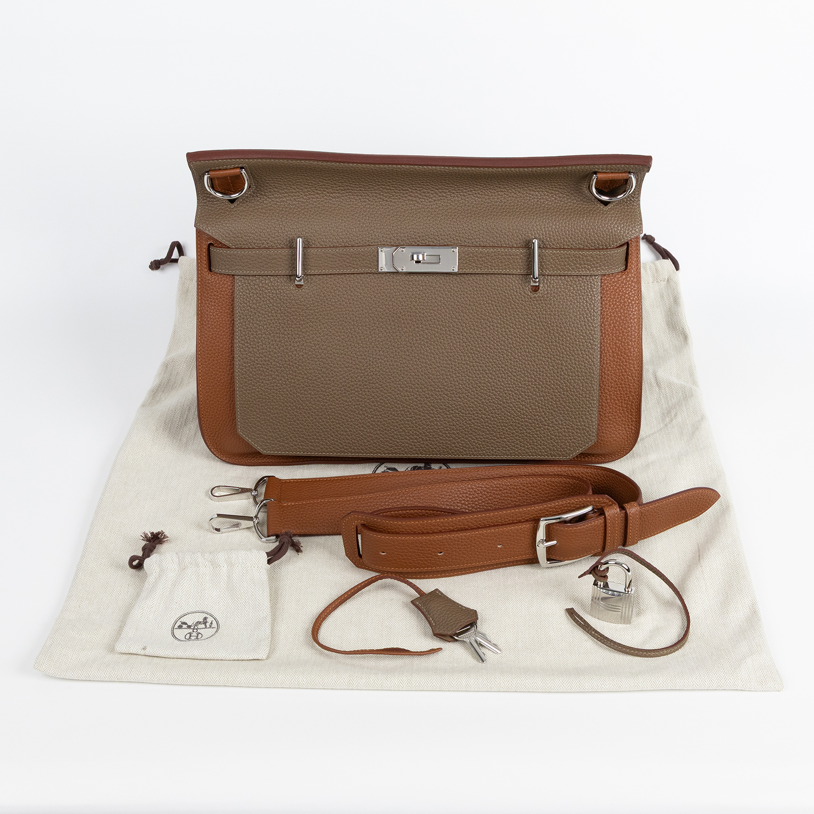 愛馬仕 Hermes Jypsiere 吉普賽包 37 JY37 KAC899 K刻大象灰拚色JYPSIERE37 防塵袋/鎖組/背帶/吊牌