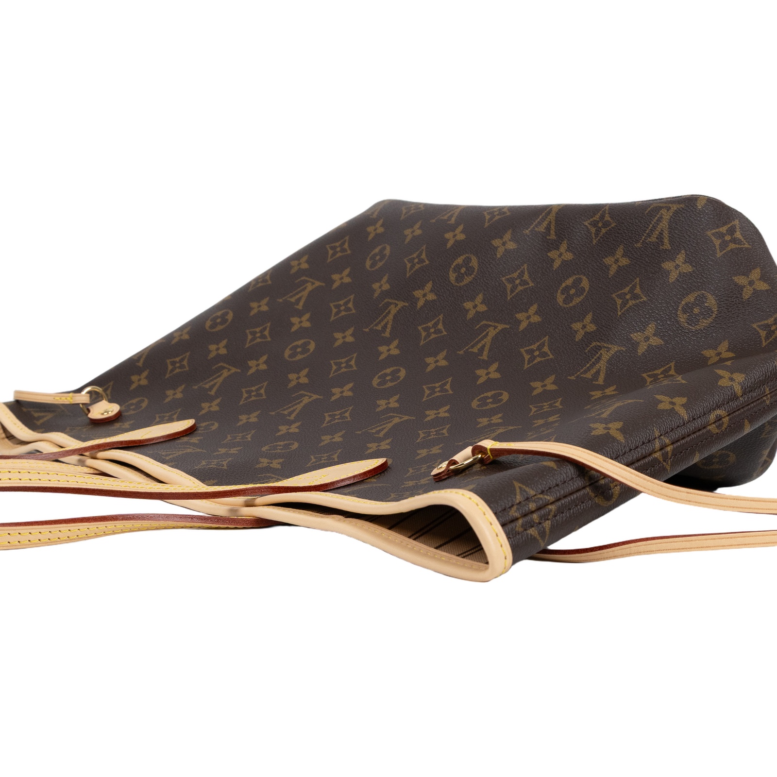 路易威登 LOUIS VUITTON Neverfull MM  經典帆布 肩背 購物袋 紅玫米黃雙色內襯 M46975 晶片款  防塵袋/內袋