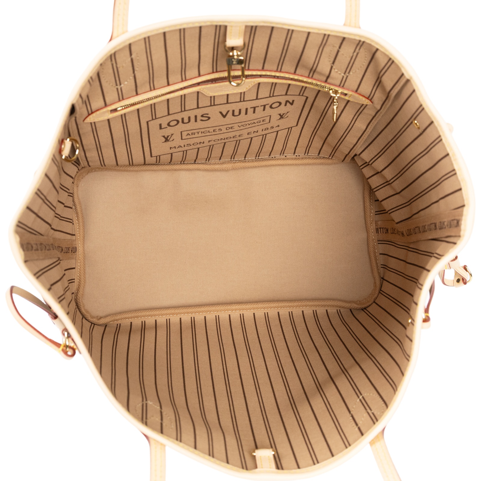 路易威登 LOUIS VUITTON Neverfull MM  經典帆布 肩背 購物袋 紅玫米黃雙色內襯 M46975 晶片款  防塵袋/內袋