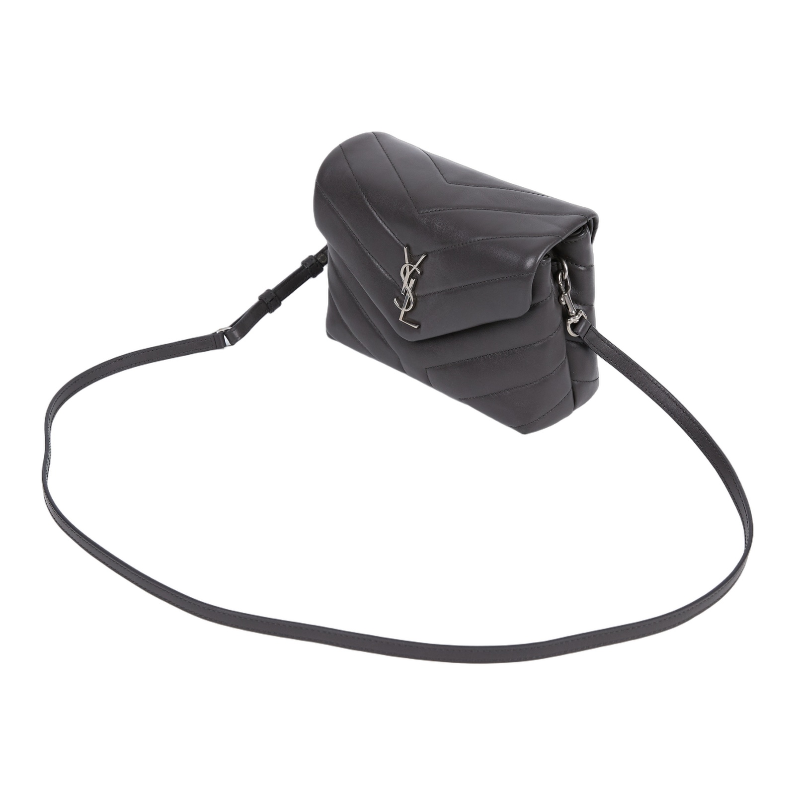 聖羅蘭 YSL SAINT LAURENT Loulou 絎縫 皮革 TOY 手袋 銀色五金 467072DV706 灰銀LOULOU TOY 防塵袋
