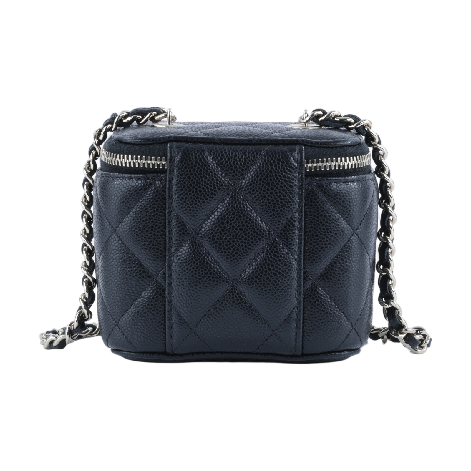 香奈兒 CHANEL Vanity Case 斜背包 化妝箱 化妝包 AP1340 B10583 晶片款 黑金荔枝MINI VANITY CASE 原廠盒子/購買證明