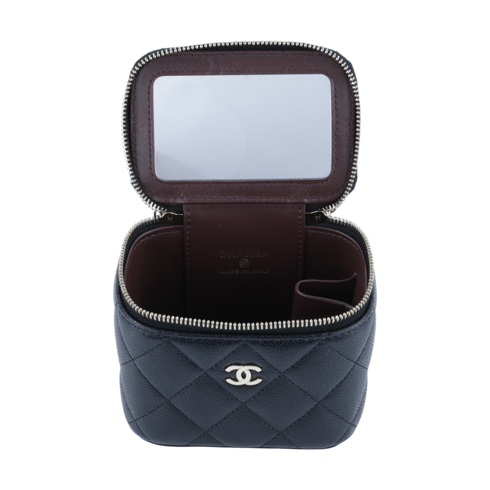 香奈兒 CHANEL Vanity Case 斜背包 化妝箱 化妝包 AP1340 B10583 晶片款 黑金荔枝MINI VANITY CASE 原廠盒子/購買證明