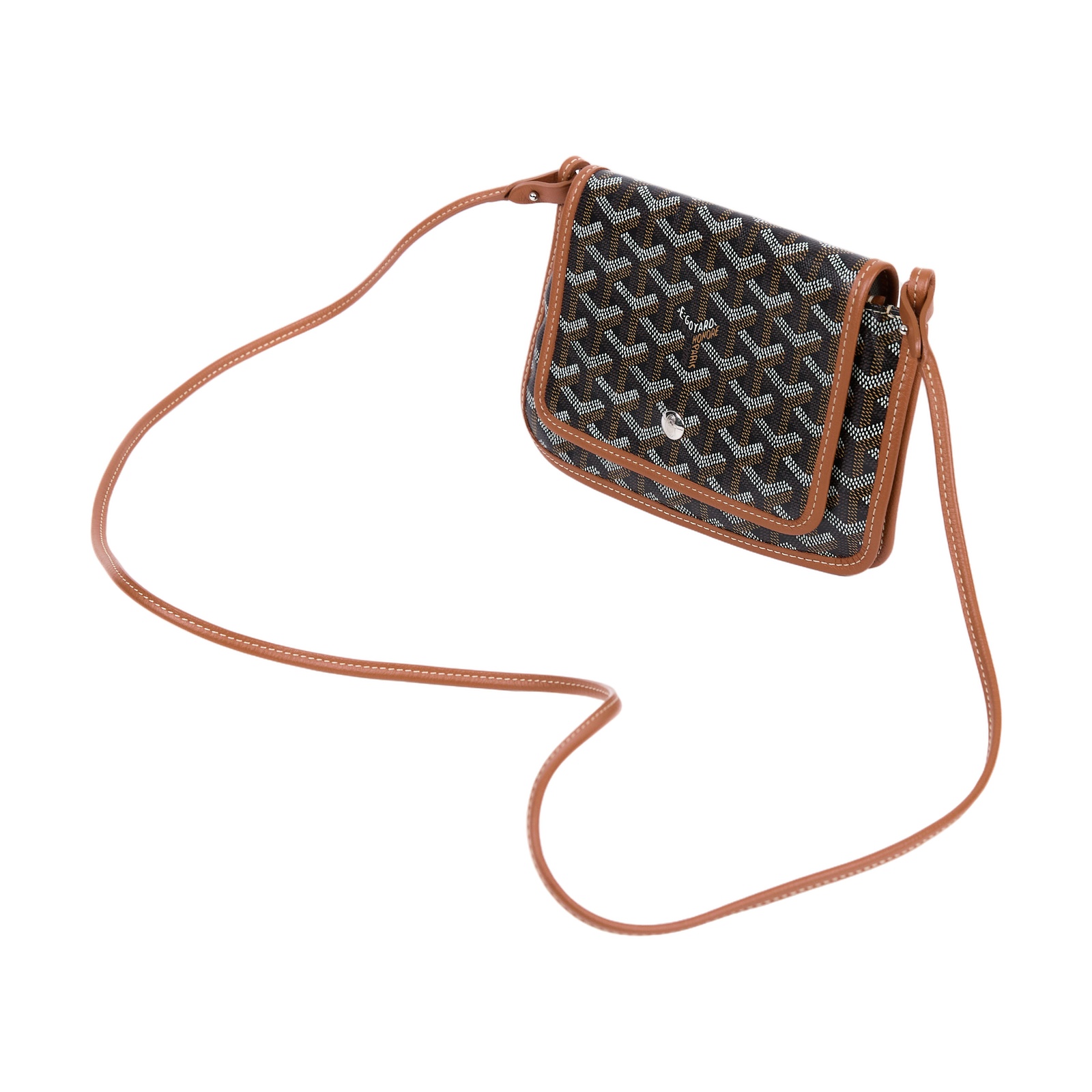 高雅德 GOYARD Plumet Pocket Wallet 肩背 隨身錢包 PLUMETPMLTY 焦糖黑PLUMET 防塵袋
