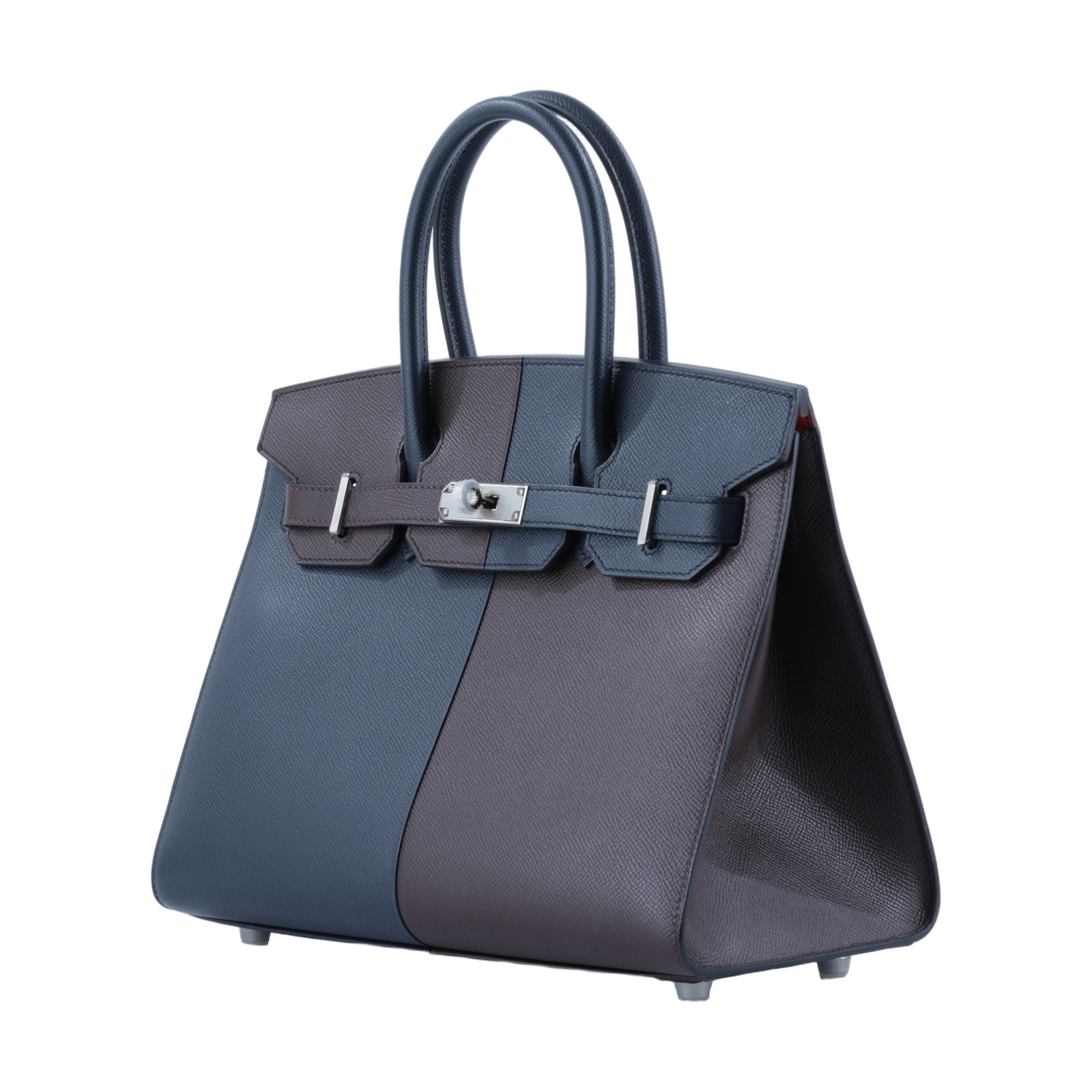 愛馬仕 Hermes Kelly Sellier 凱莉包 30 銀色五金 靛藍色 馬鞍紅色 H082014CKAK 防塵袋/原廠盒子/購買證明影本/鎖組/吊牌/雨衣