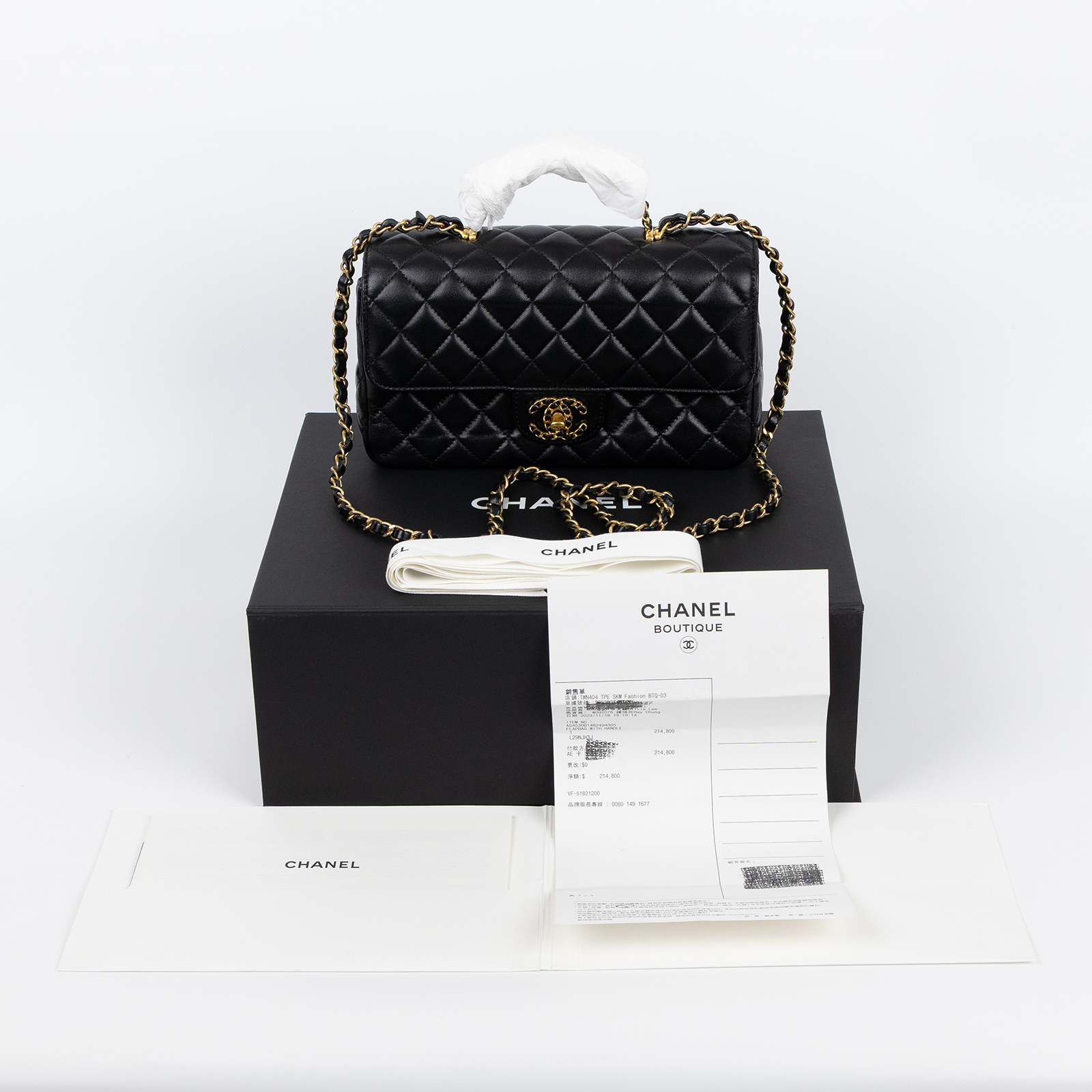 香奈兒 CHANEL COCO Handle 手提包 口蓋包 肩背包 斜背包 AS4530 B14824 晶片款 黑羊手提包 原廠盒子/購買證明