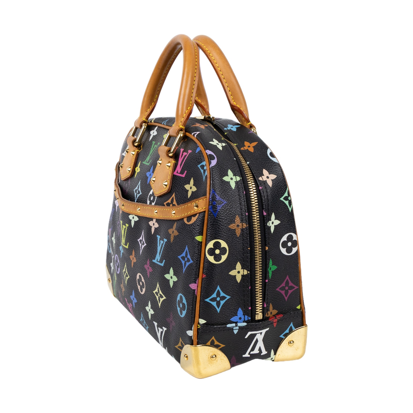 路易威登 LOUIS VUITTON Trouville 經典帆布 手提 小珍包 村上隆聯名 M92662 黑彩手提包 無附屬品
