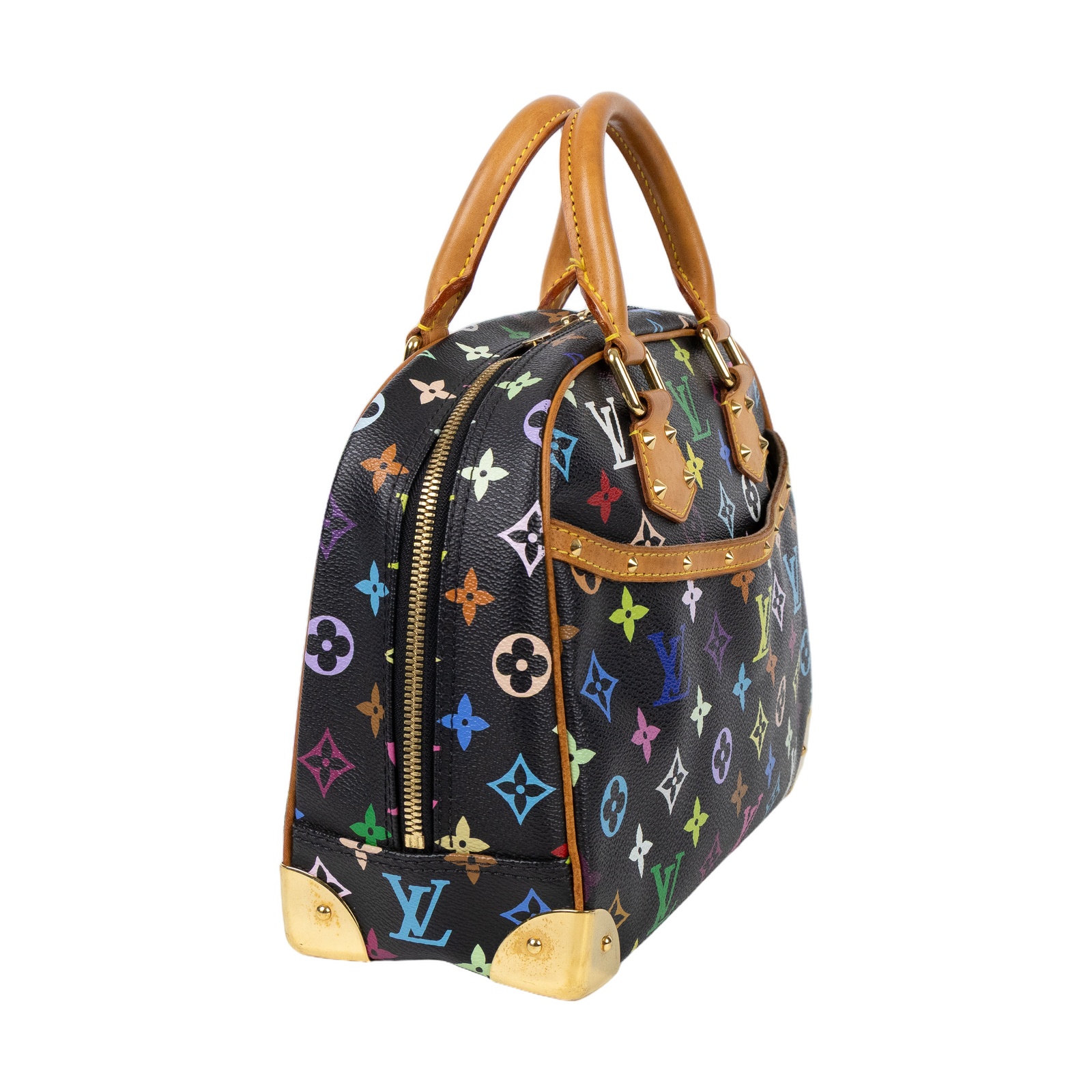 路易威登 LOUIS VUITTON Trouville 經典帆布 手提 小珍包 村上隆聯名 M92662 黑彩手提包 無附屬品
