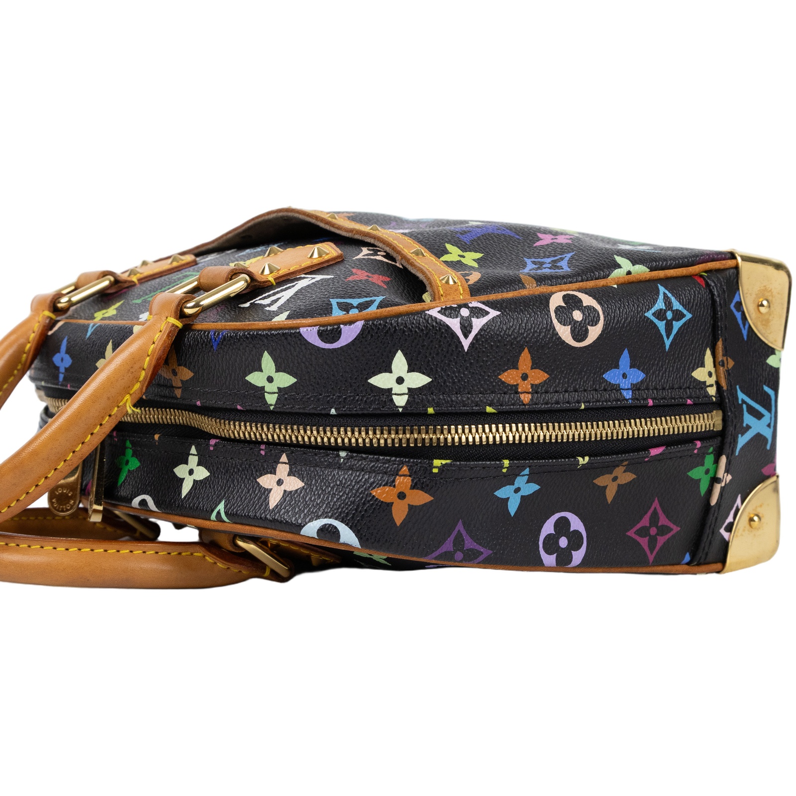 路易威登 LOUIS VUITTON Trouville 經典帆布 手提 小珍包 村上隆聯名 M92662 黑彩手提包 無附屬品