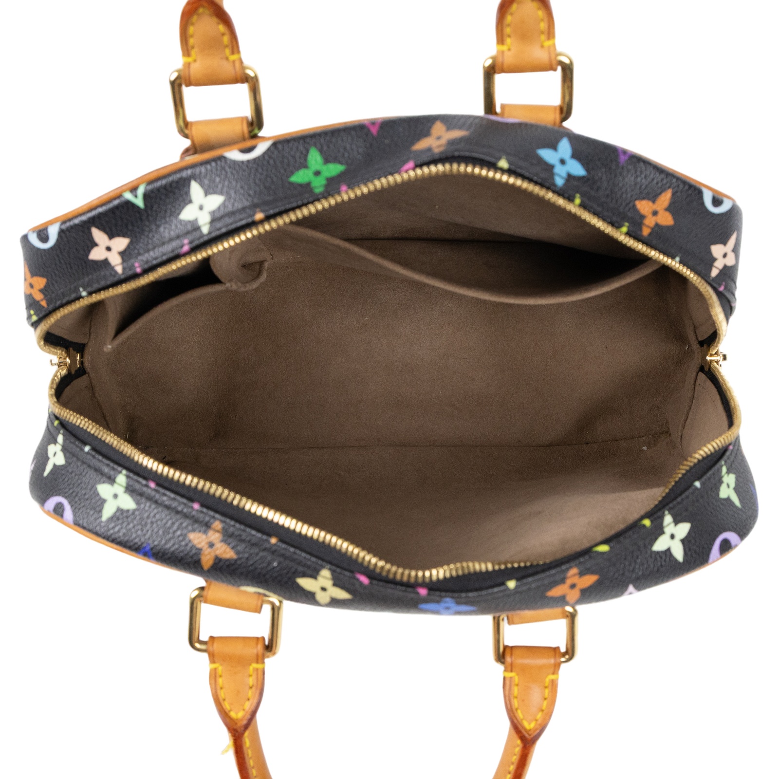 路易威登 LOUIS VUITTON Trouville 經典帆布 手提 小珍包 村上隆聯名 M92662 黑彩手提包 無附屬品