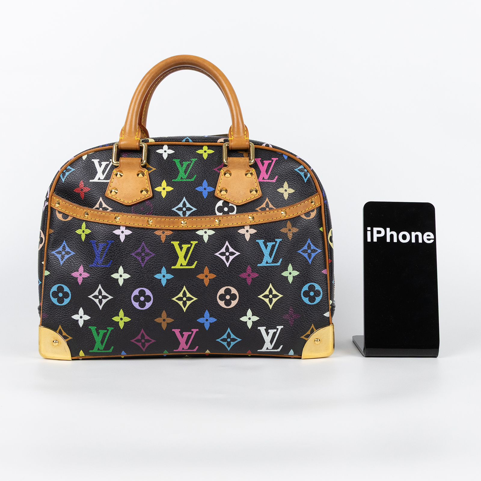 路易威登 LOUIS VUITTON Trouville 經典帆布 手提 小珍包 村上隆聯名 M92662 黑彩手提包 無附屬品