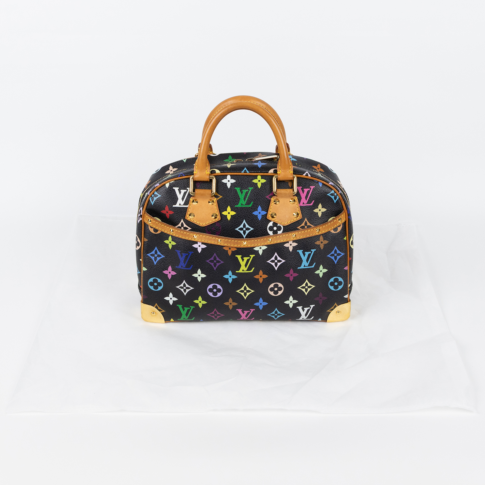 路易威登 LOUIS VUITTON Trouville 經典帆布 手提 小珍包 村上隆聯名 M92662 黑彩手提包 無附屬品