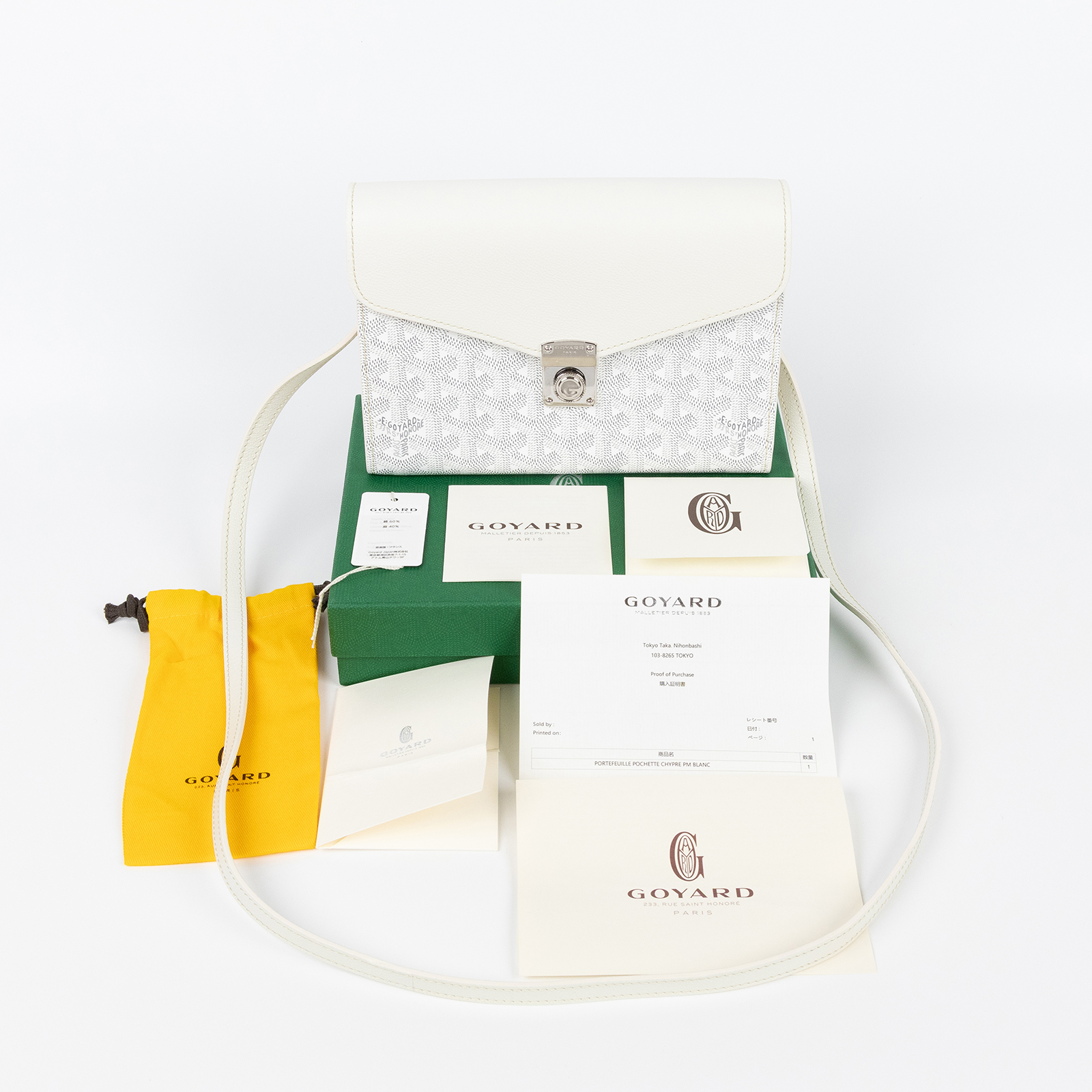 高雅德 GOYARD Chypre Wallet Pouch CHYPRPPMLTY 白Chypre Wallet Pouch 原廠盒子/防塵袋/購買證明/背帶