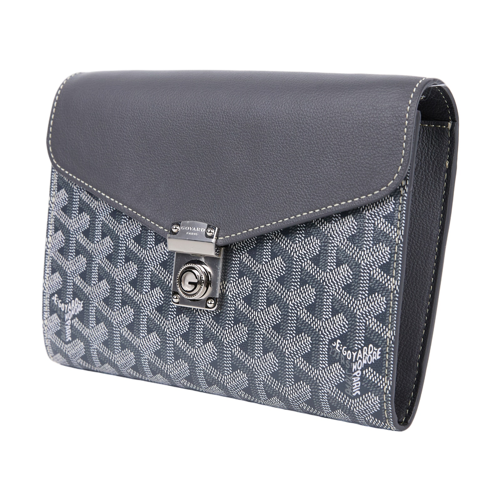 高雅德 GOYARD Chypre Wallet Pouch CHYPRPPMLTY 鐵灰Chypre PM 原廠盒子/防塵袋/購買證明/背帶