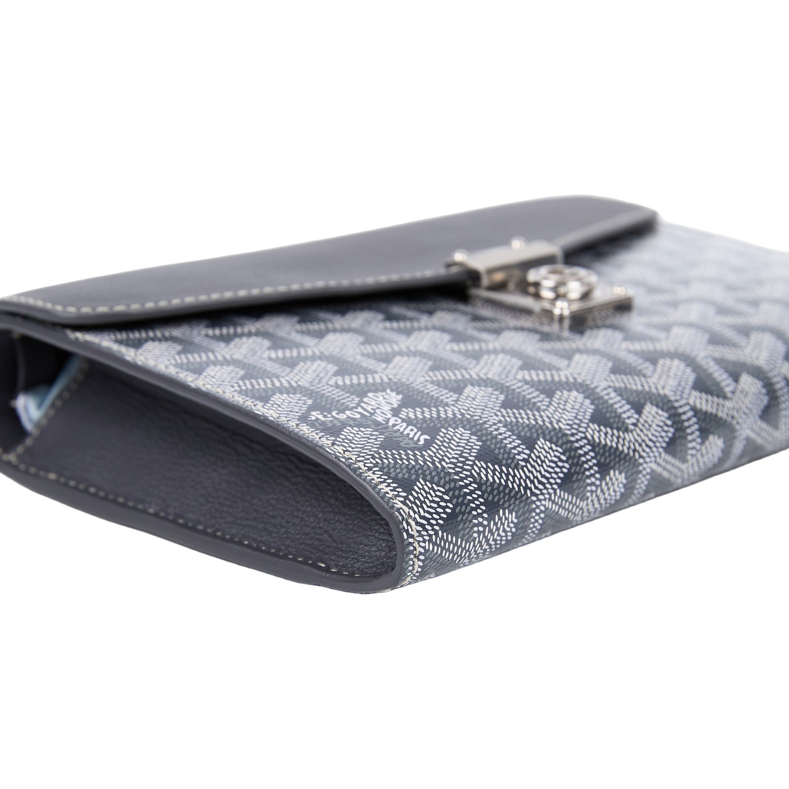 高雅德 GOYARD Chypre Wallet Pouch CHYPRPPMLTY 鐵灰Chypre PM 原廠盒子/防塵袋/購買證明/背帶