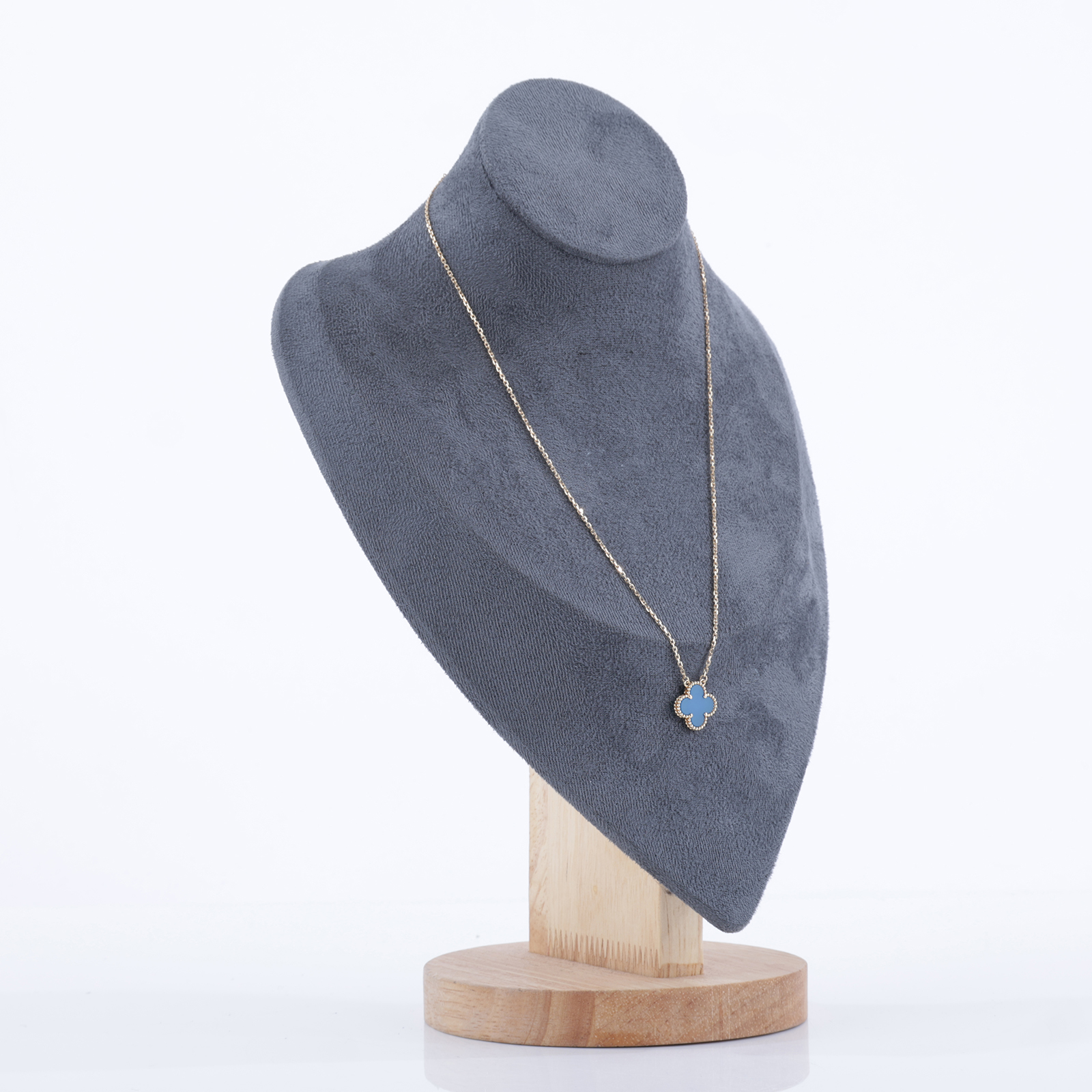 梵克雅寶 Van Cleef & Arpels Vintage Alhambra 吊墜 小型 VCARP9SY00 YG 藍瑪瑙項鍊 原廠盒子/防塵袋/保書
