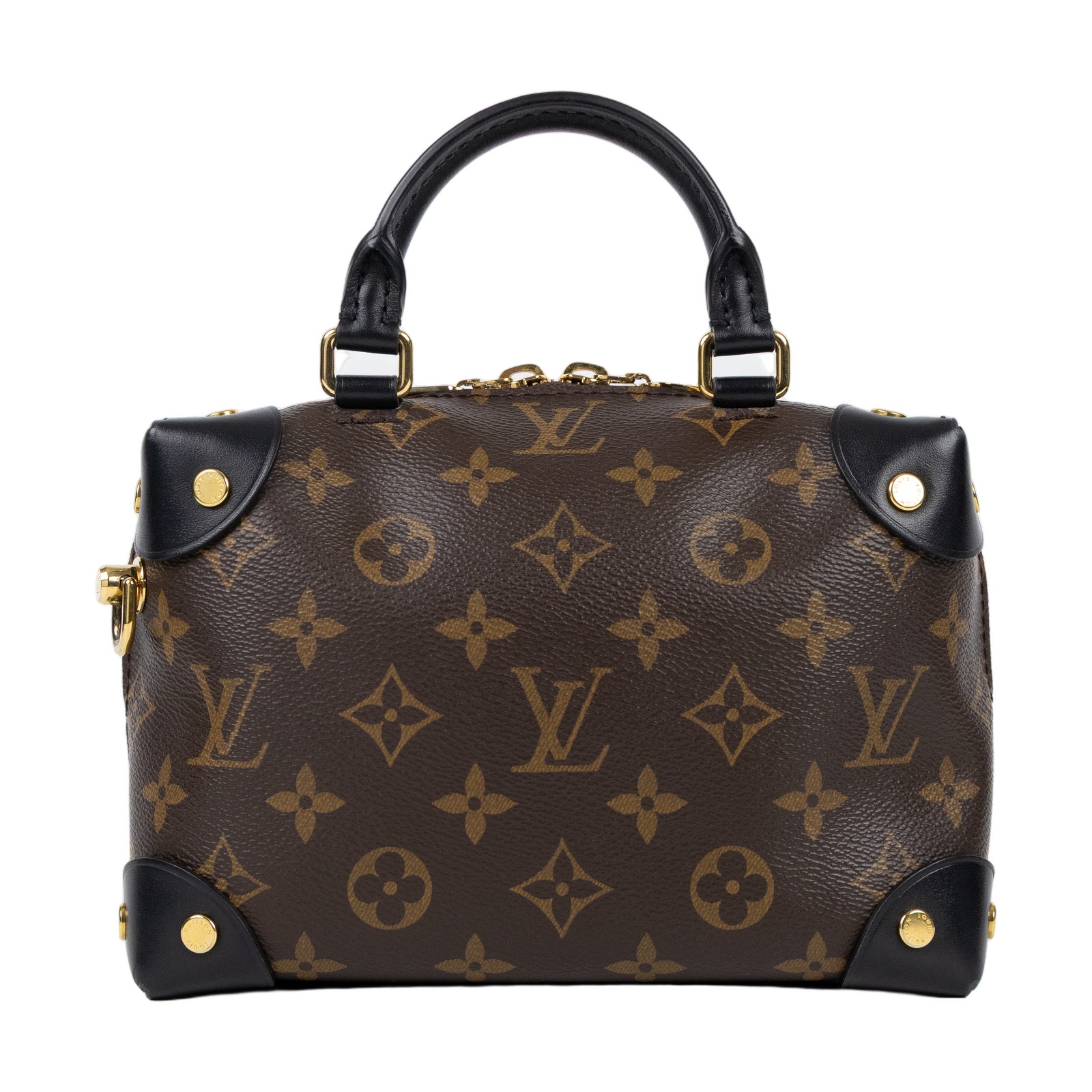 路易威登 LOUIS VUITTON Petite Malle Souple 經典帆布 拉鍊 手提 斜背包 M45571 晶片款  背帶2