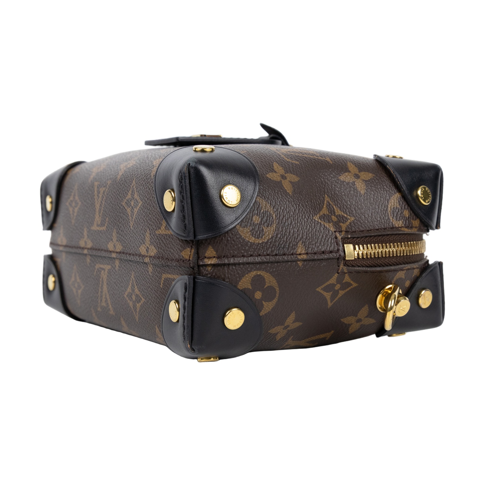 路易威登 LOUIS VUITTON Petite Malle Souple 經典帆布 拉鍊 手提 斜背包 M45571 晶片款  背帶2