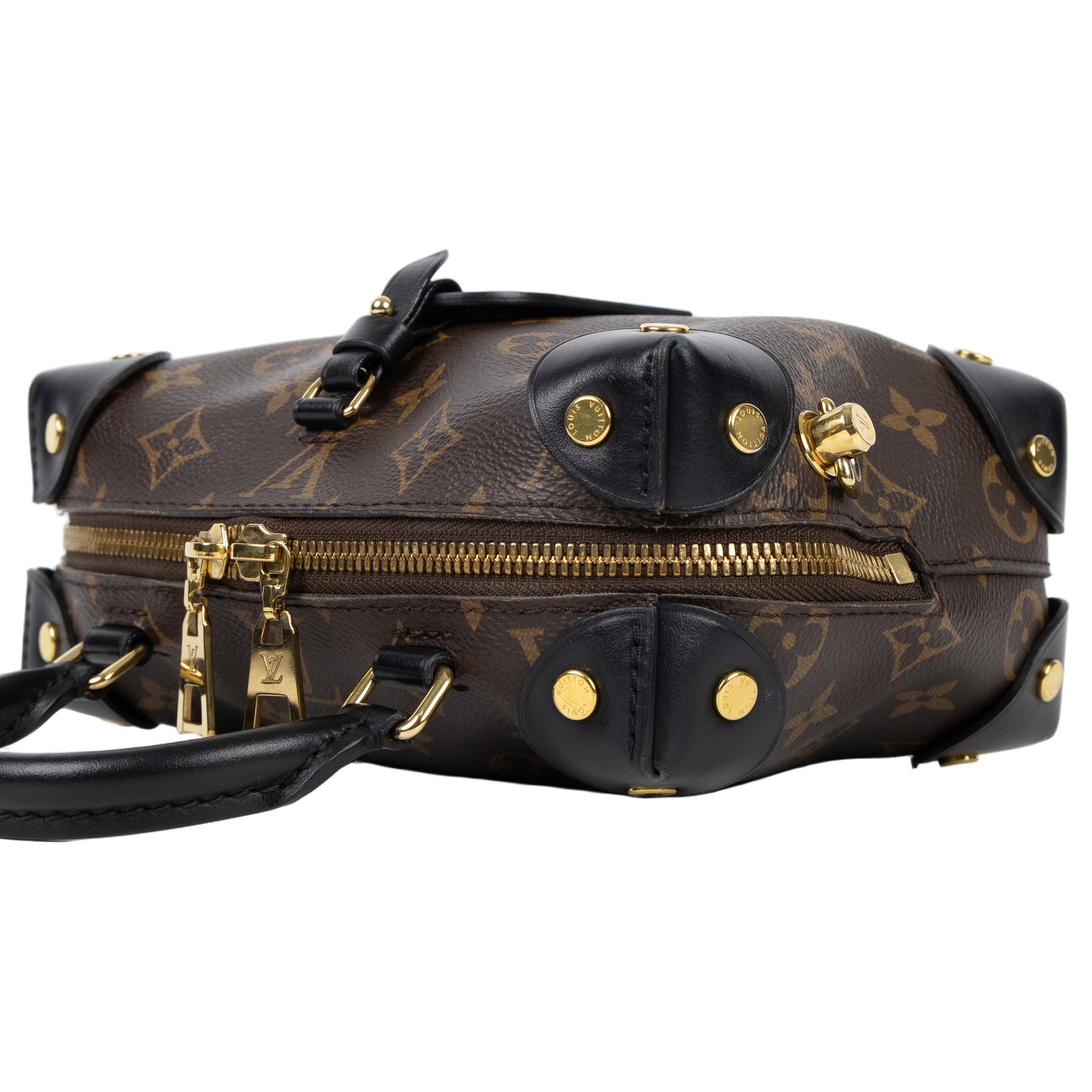 路易威登 LOUIS VUITTON Petite Malle Souple 經典帆布 拉鍊 手提 斜背包 M45571 晶片款  背帶2