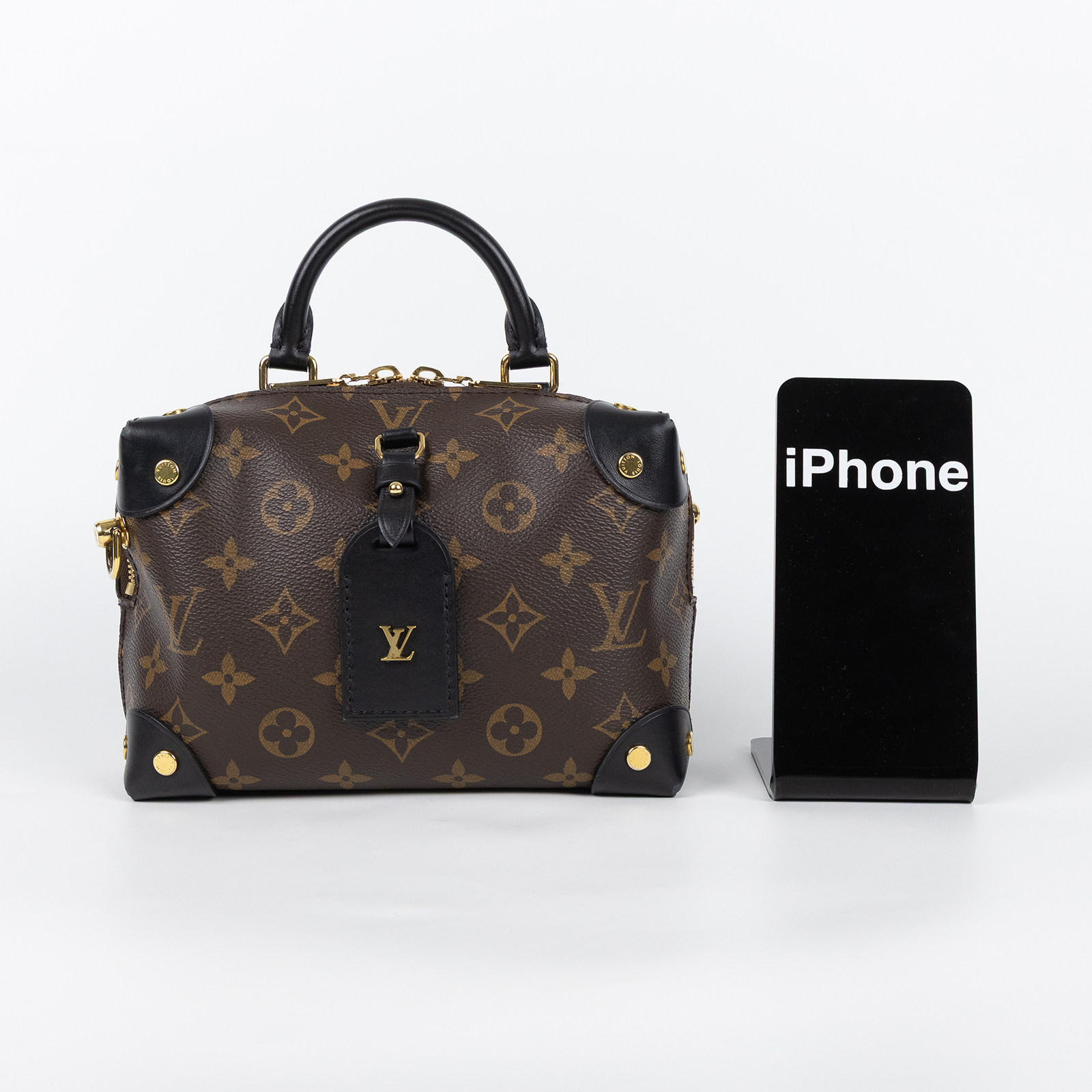 路易威登 LOUIS VUITTON Petite Malle Souple 經典帆布 拉鍊 手提 斜背包 M45571 晶片款  背帶2
