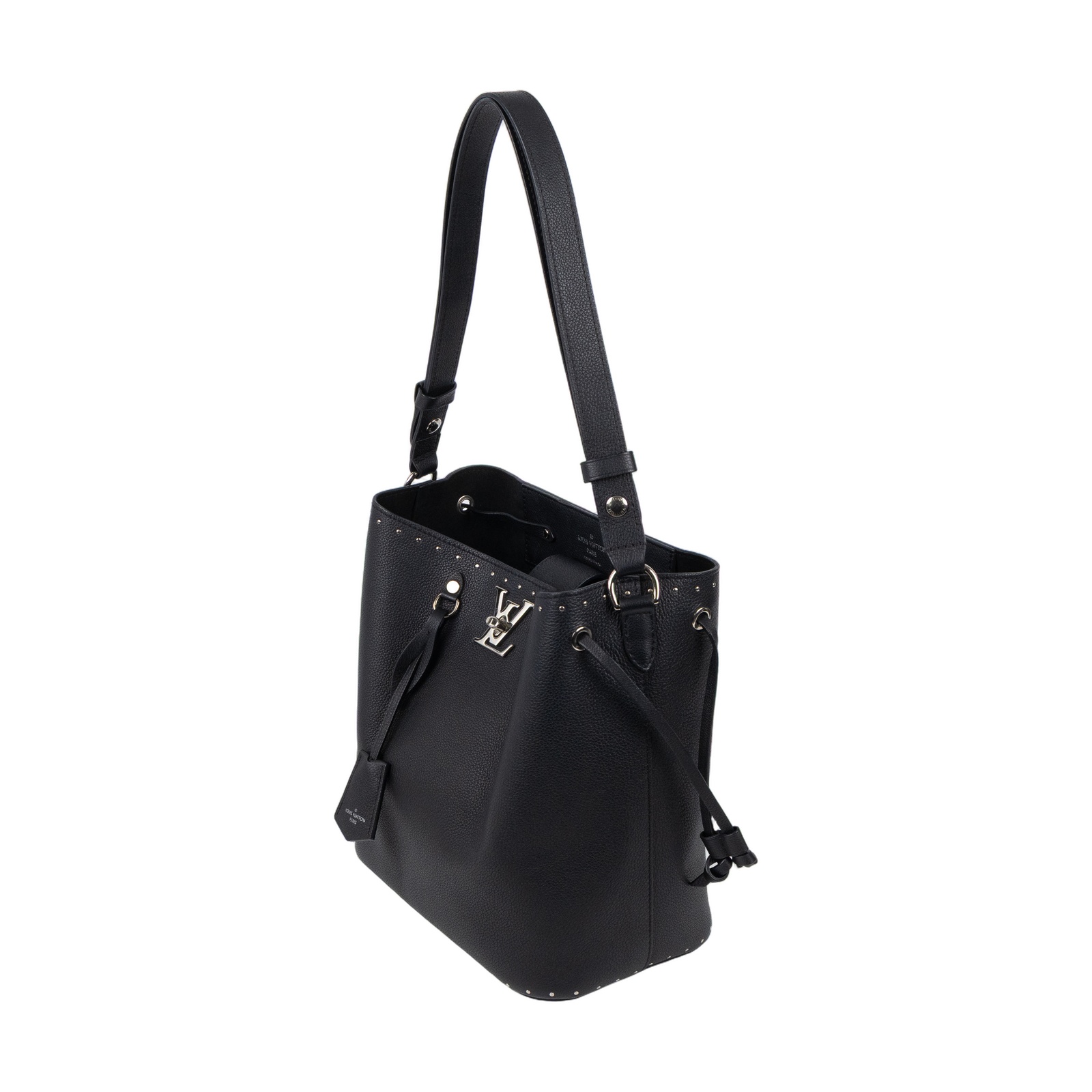 路易威登 LOUIS VUITTON Lockme Bucket 水桶包 肩背包 斜背包 M43878 黑LOCK ME BUCKET 無附屬品