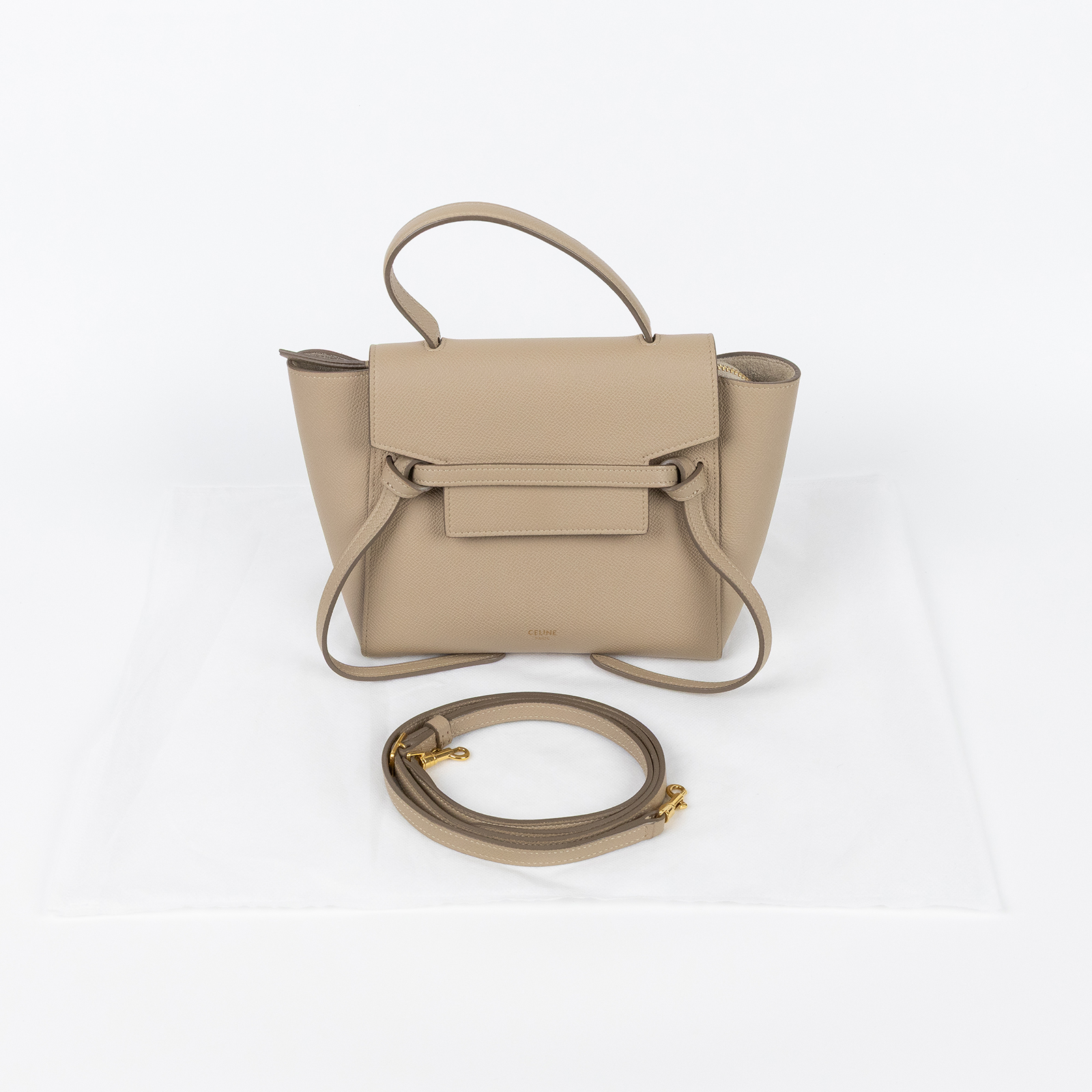 思琳 CELINE 珠地小牛皮 袖珍型 Belt 手袋 189003ZVA 奶茶色BELT BAG 鯰魚包 NANO 背帶