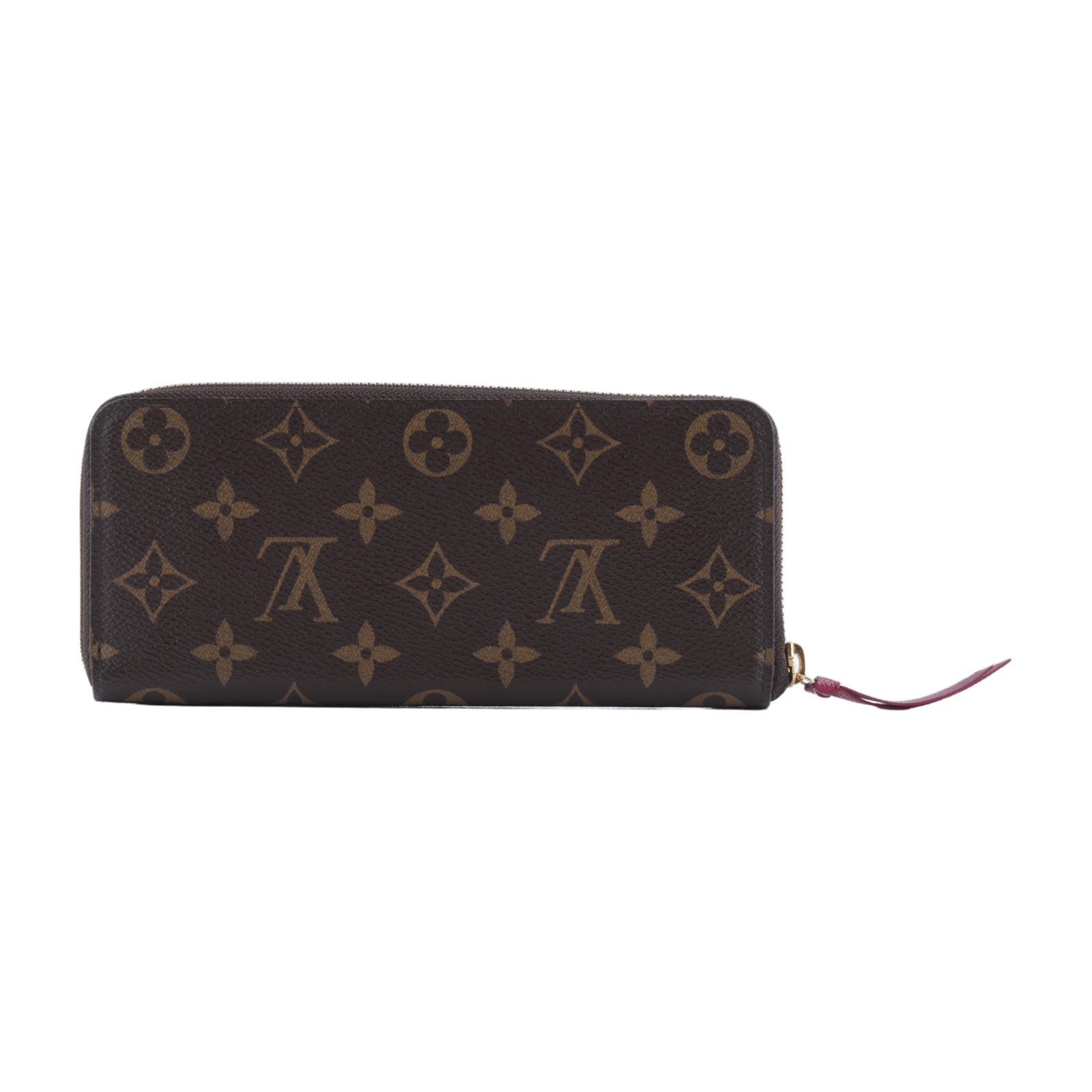 路易威登 LOUIS VUITTON Clémence 錢包 拉鍊 長夾 經典帆布 紫紅色 M60742 晶片款 原花拼紫紅Clémence拉鍊長夾 無附屬品