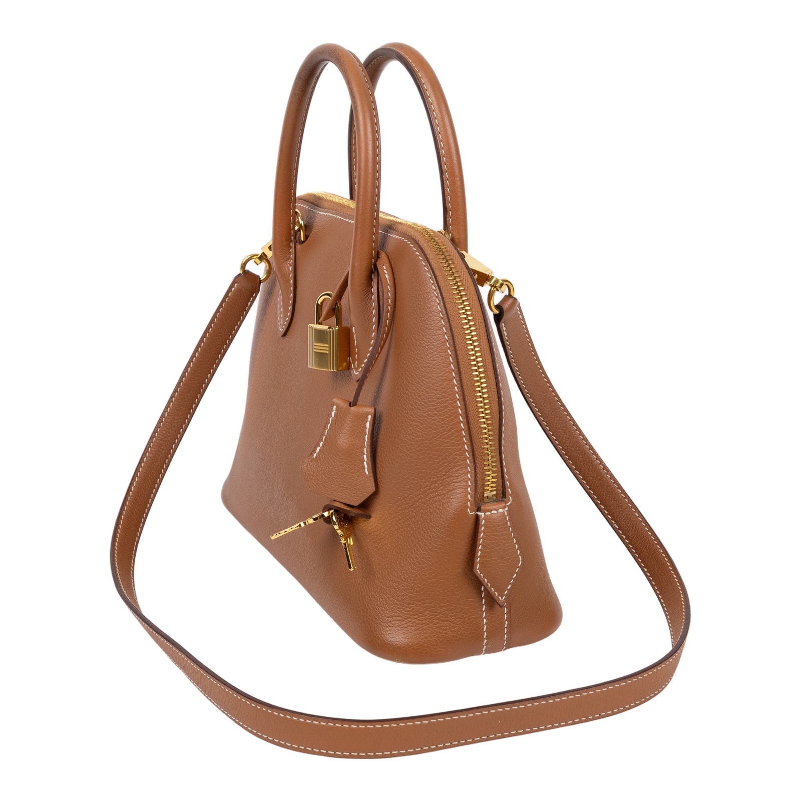 愛馬仕 Hermes Bolide Bag  1923 柏莉包 25 金色五金 金棕色 H082161CC37 /BHA322SD  原廠盒子/鎖組/購買證明/防塵袋/背帶/雨衣