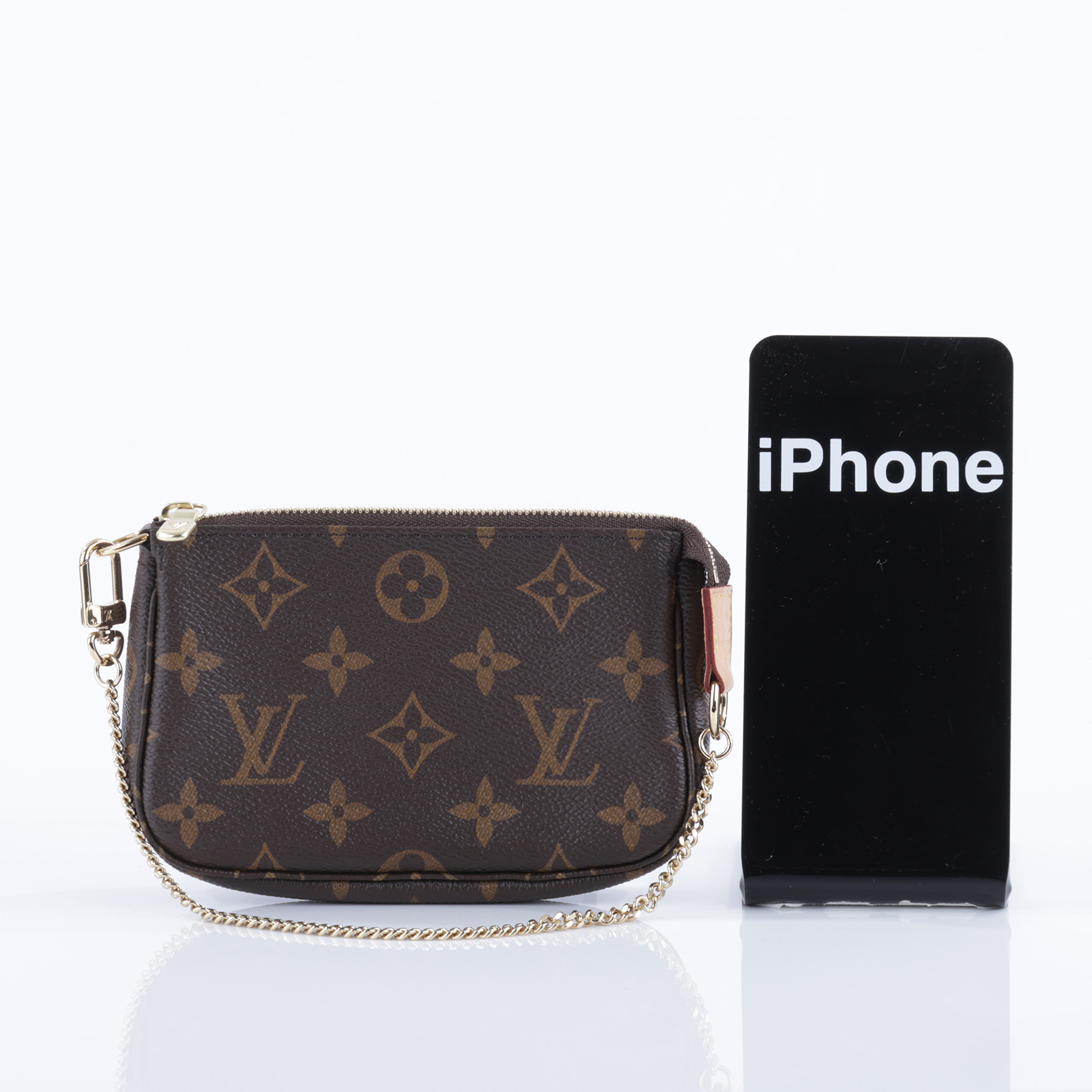 路易威登 LOUIS VUITTON Monogram塗層帆布 鏈帶 迷你小皮包 M58009 原花POUCH 原廠盒子/防塵袋/購買證明