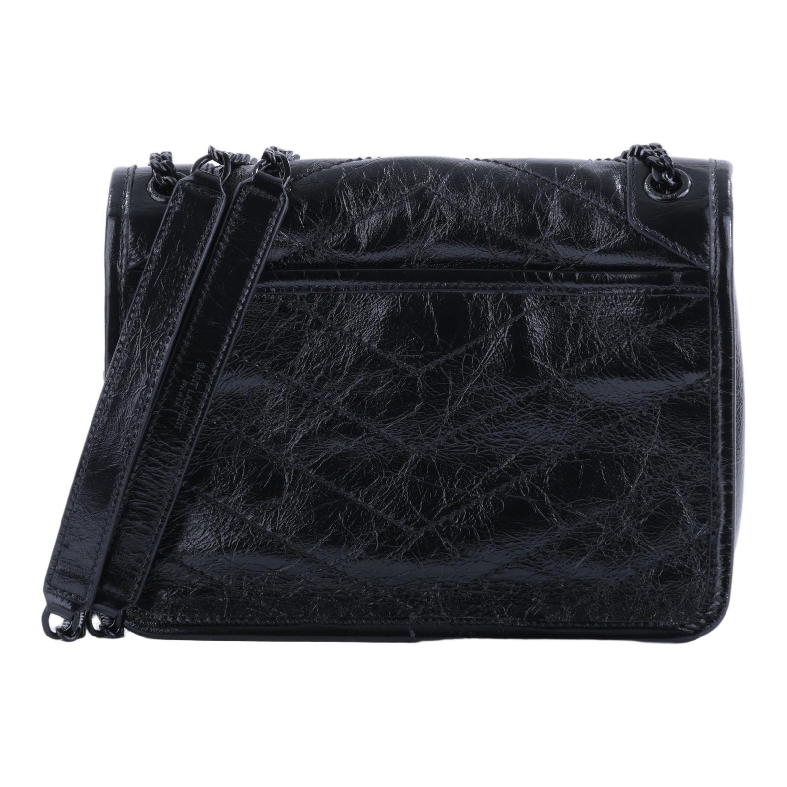 聖羅蘭 YSL SAINT LAURENT Niki 復古小牛皮 Baby 斜背 翻蓋包 6331850EN08 黑NIKI BABY 原廠盒子/防塵袋