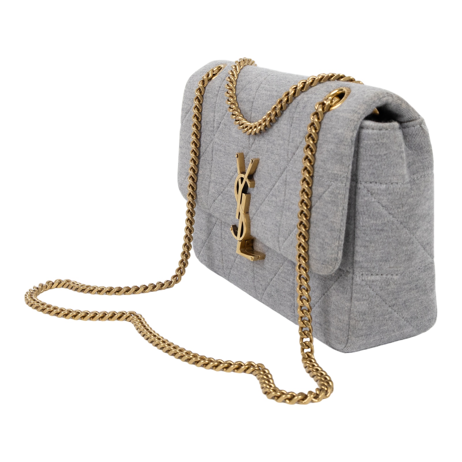 聖羅蘭 YSL SAINT LAURENT Jamie Medium 肩背包 斜背包 鏈條包 6348202F927 灰 JAMIE NEW 防塵袋