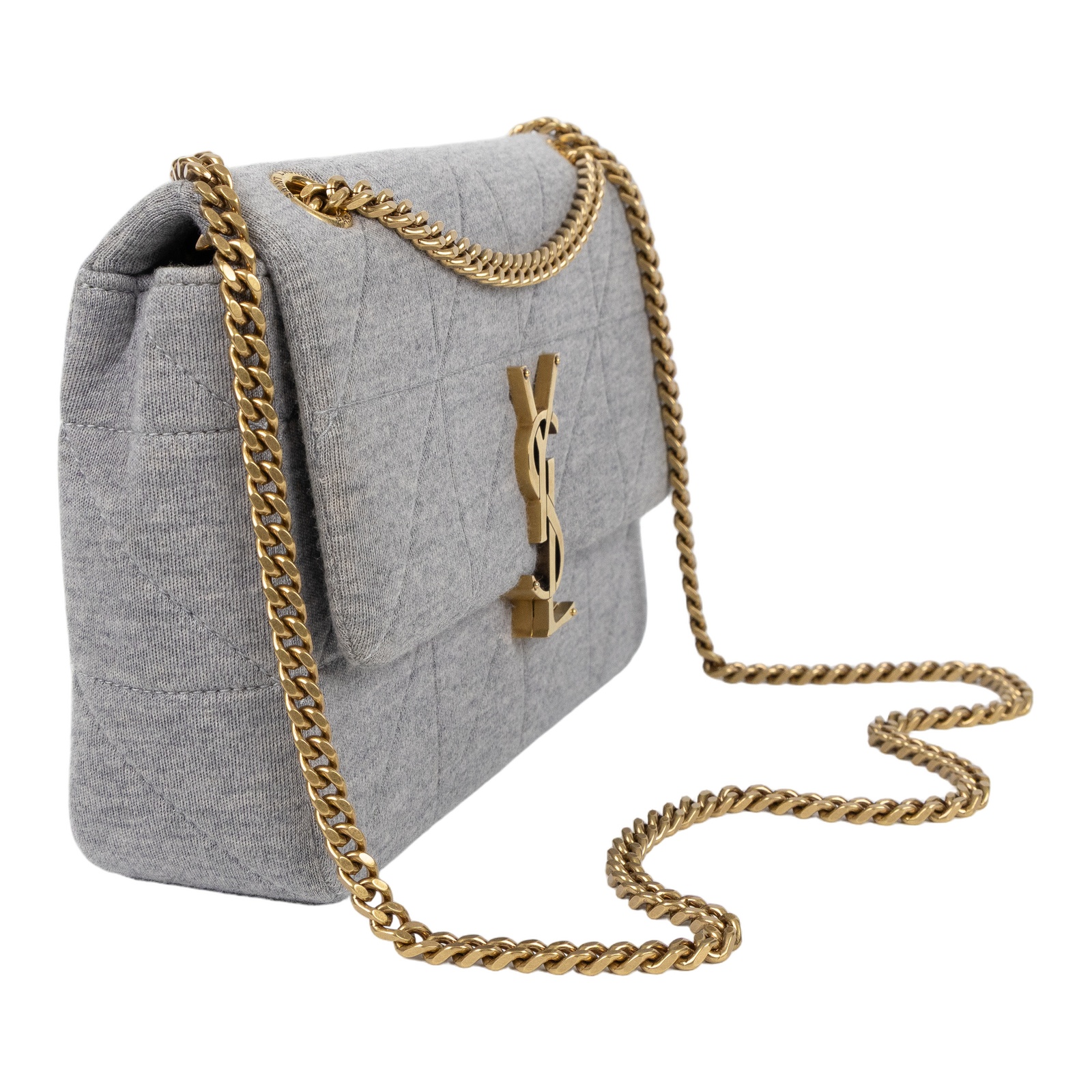 聖羅蘭 YSL SAINT LAURENT Jamie Medium 肩背包 斜背包 鏈條包 6348202F927 灰 JAMIE NEW 防塵袋