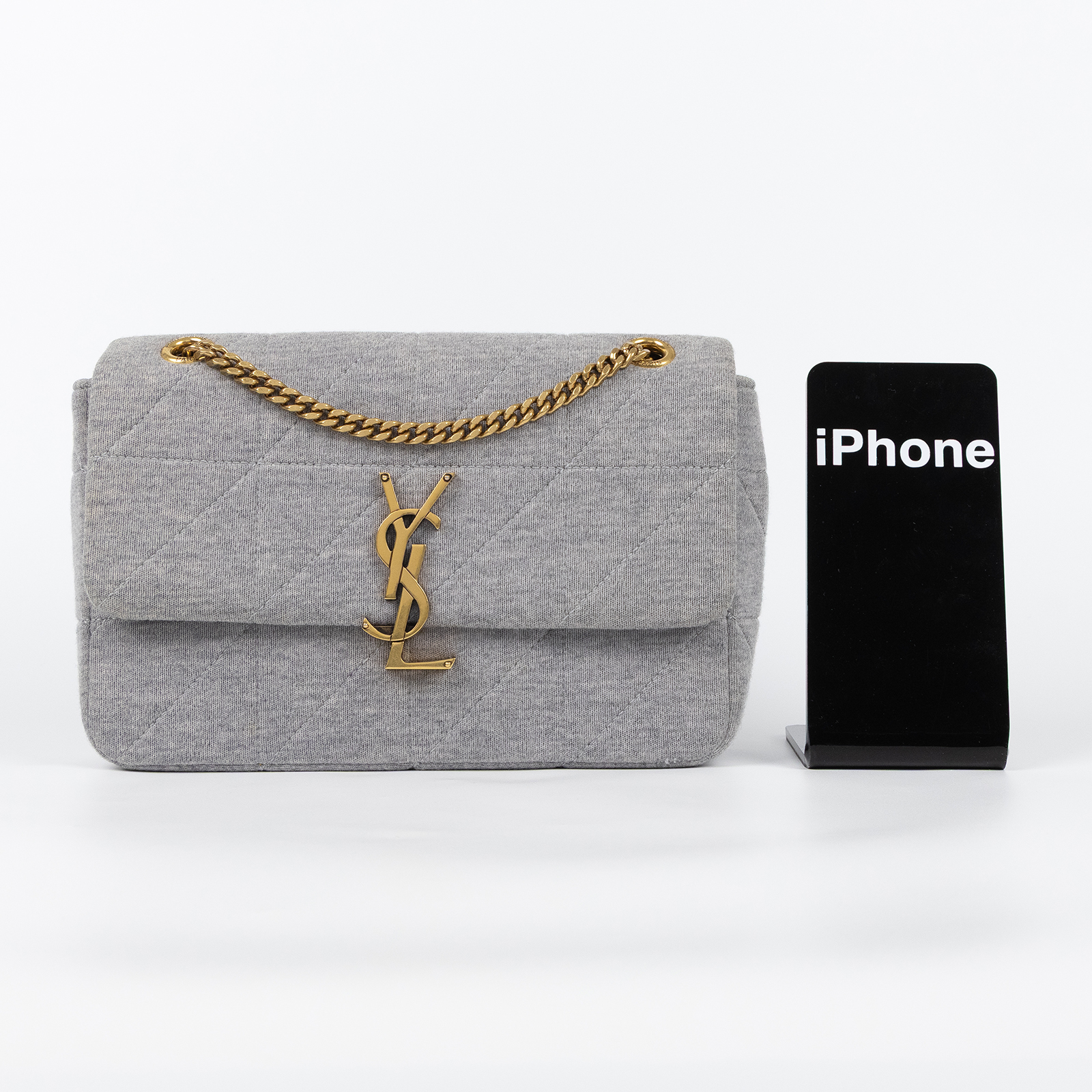 聖羅蘭 YSL SAINT LAURENT Jamie Medium 肩背包 斜背包 鏈條包 6348202F927 灰 JAMIE NEW 防塵袋