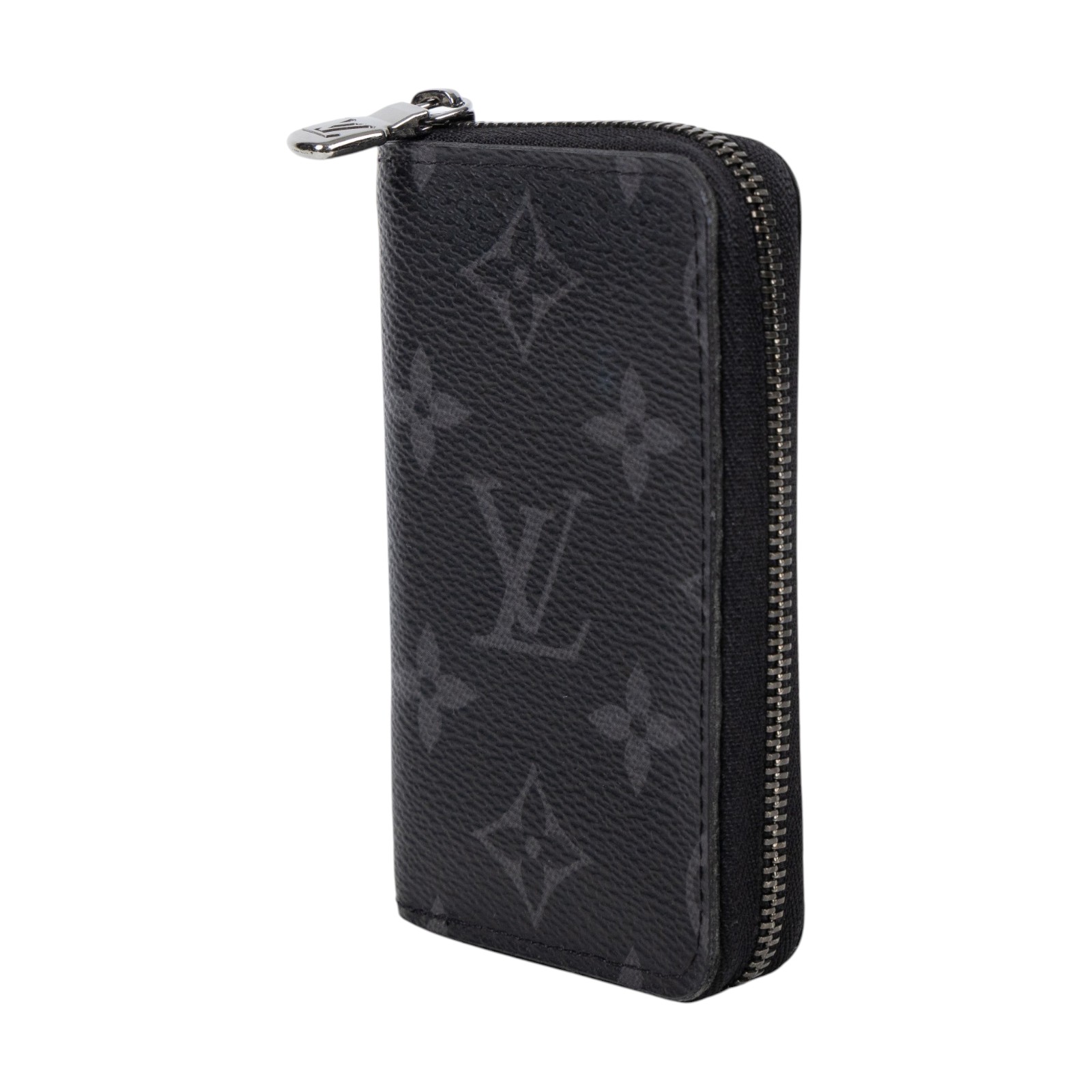 路易威登 LOUIS VUITTON Eclipse 錢包 卡夾 M81662 晶片款 黑原花拉鍊零錢卡包 防塵袋