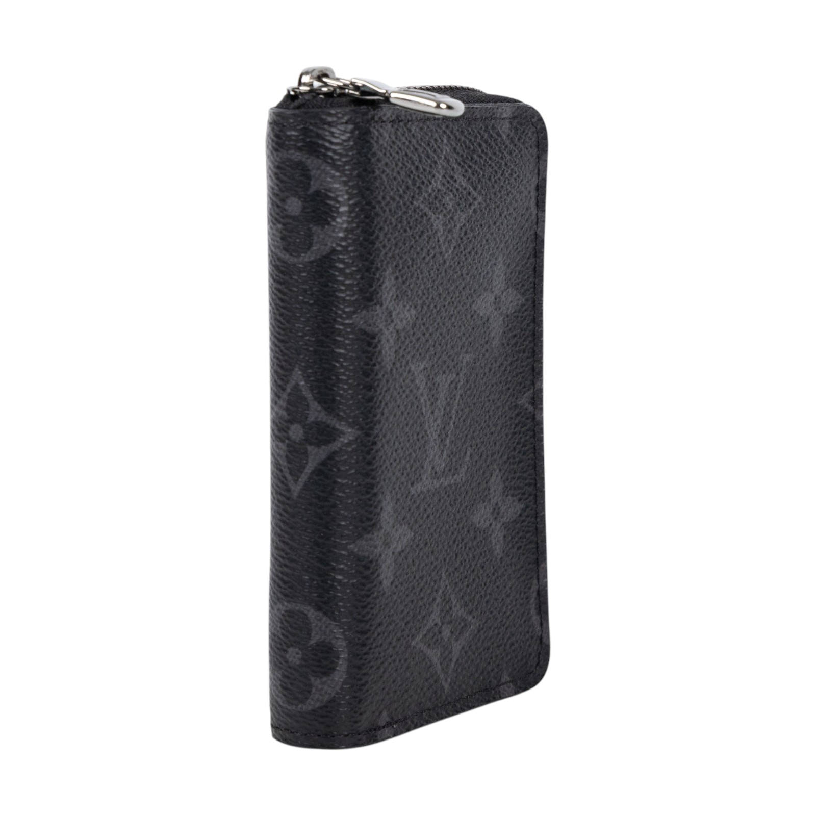 路易威登 LOUIS VUITTON Eclipse 錢包 卡夾 M81662 晶片款 黑原花拉鍊零錢卡包 防塵袋