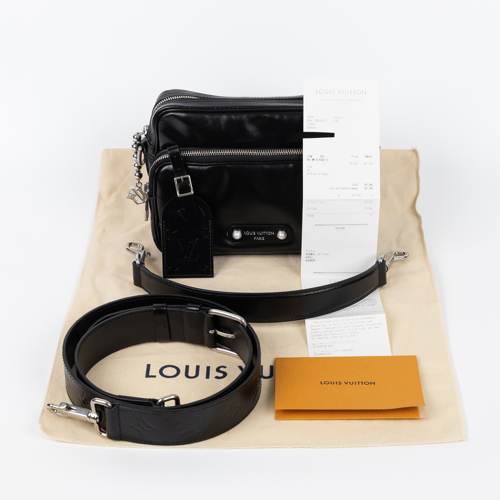 路易威登 LOUIS VUITTON Nil 斜背包 肩背包 手提包 M13987 晶片款 黑皮革Nil 防塵袋/購買證明/行李吊牌/背帶2