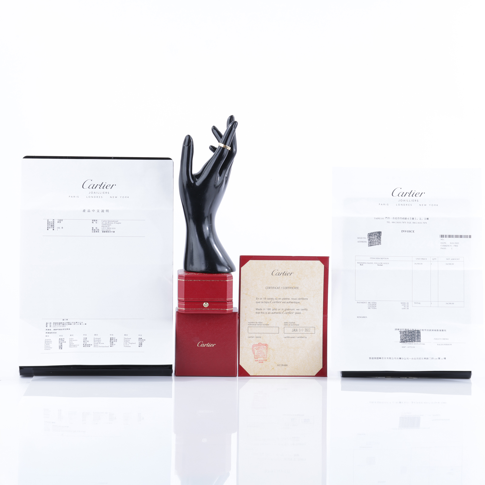卡地亞 CARTIER Love 戒指 小型款 B4085049 YG LOVE戒指 原廠盒子/保證卡/購買證明