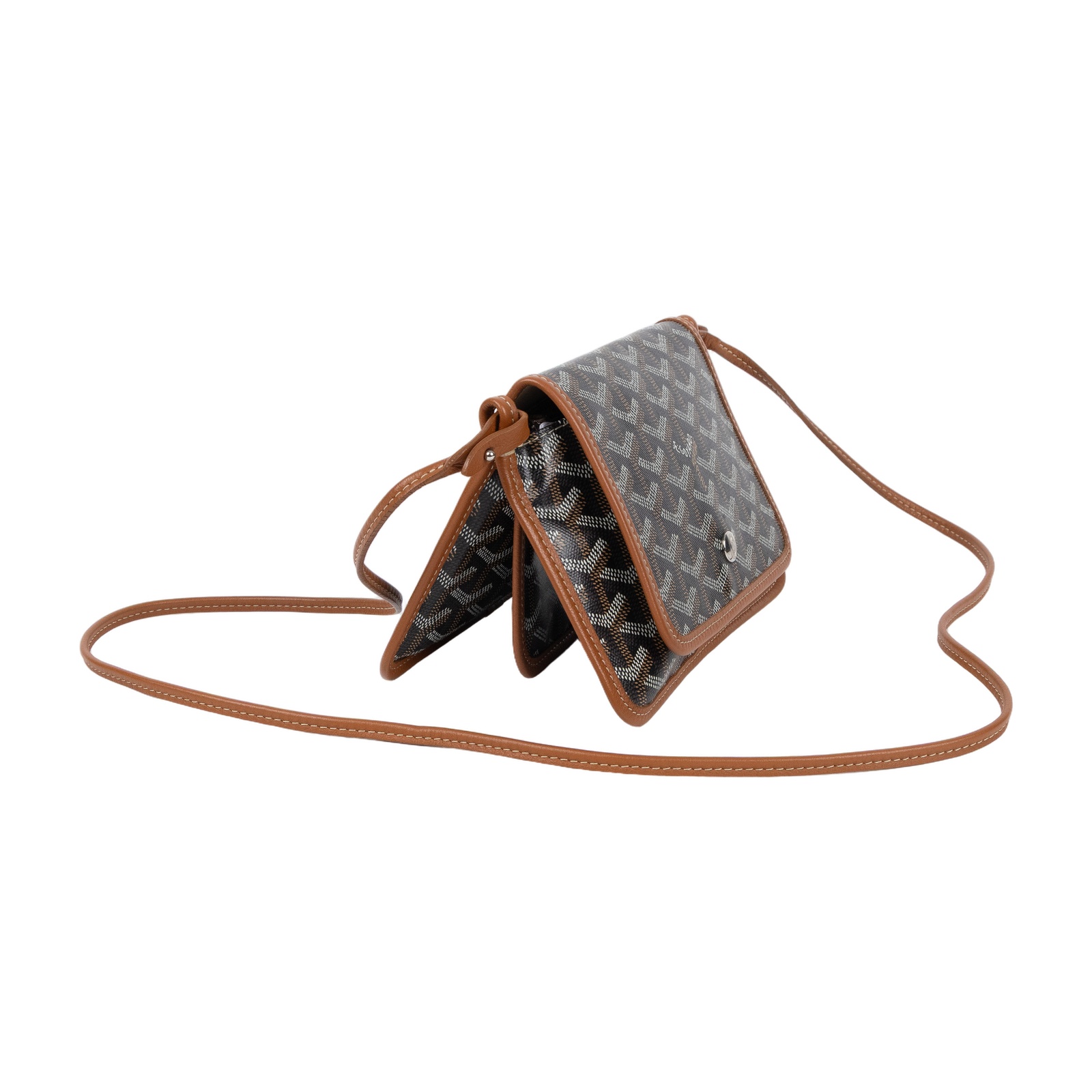 高雅德 GOYARD Plumet Pocket Wallet 肩背 隨身錢包 PLUMETPMLTY 咖黑PLUMET 防塵袋