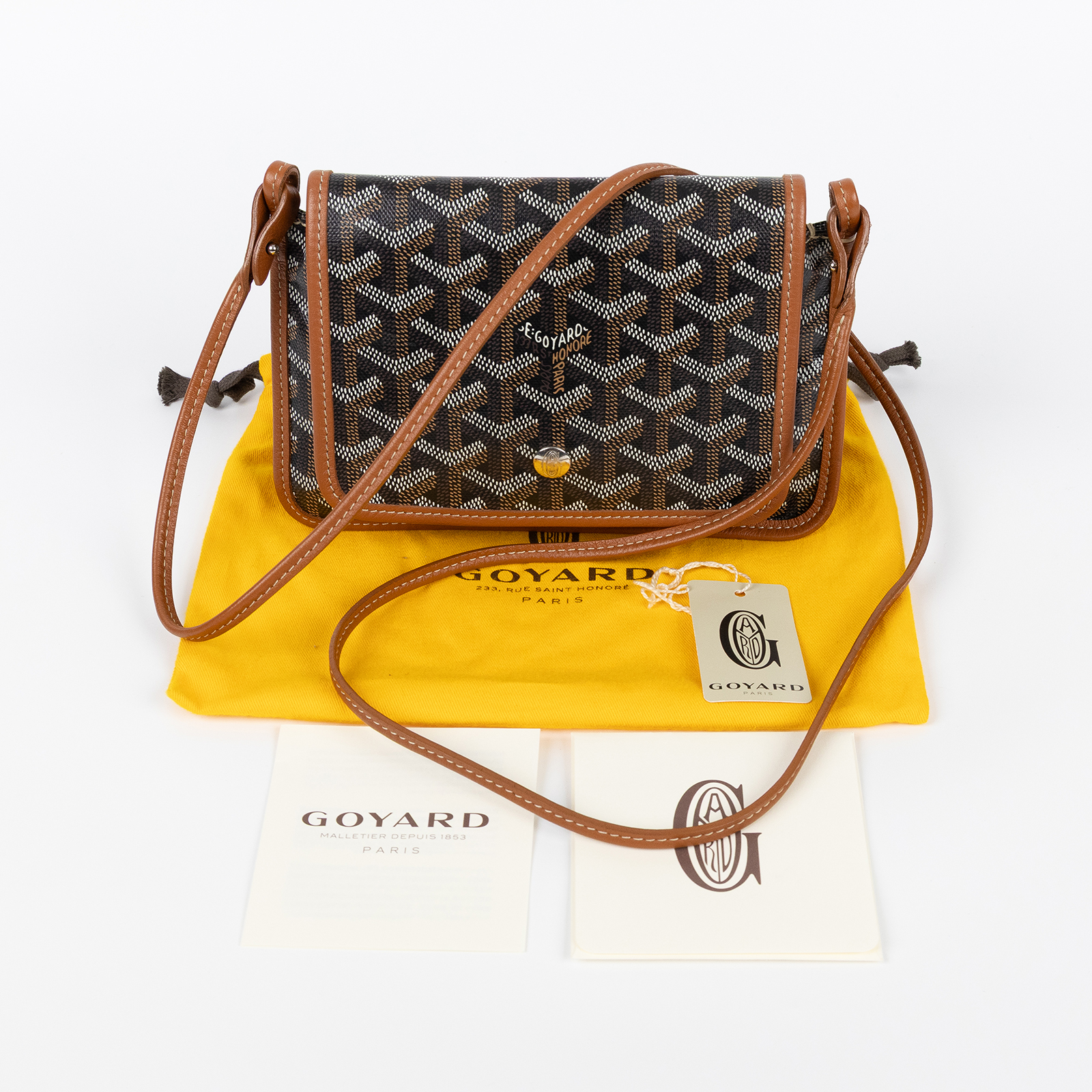 高雅德 GOYARD Plumet Pocket Wallet 肩背 隨身錢包 PLUMETPMLTY 咖黑PLUMET 防塵袋